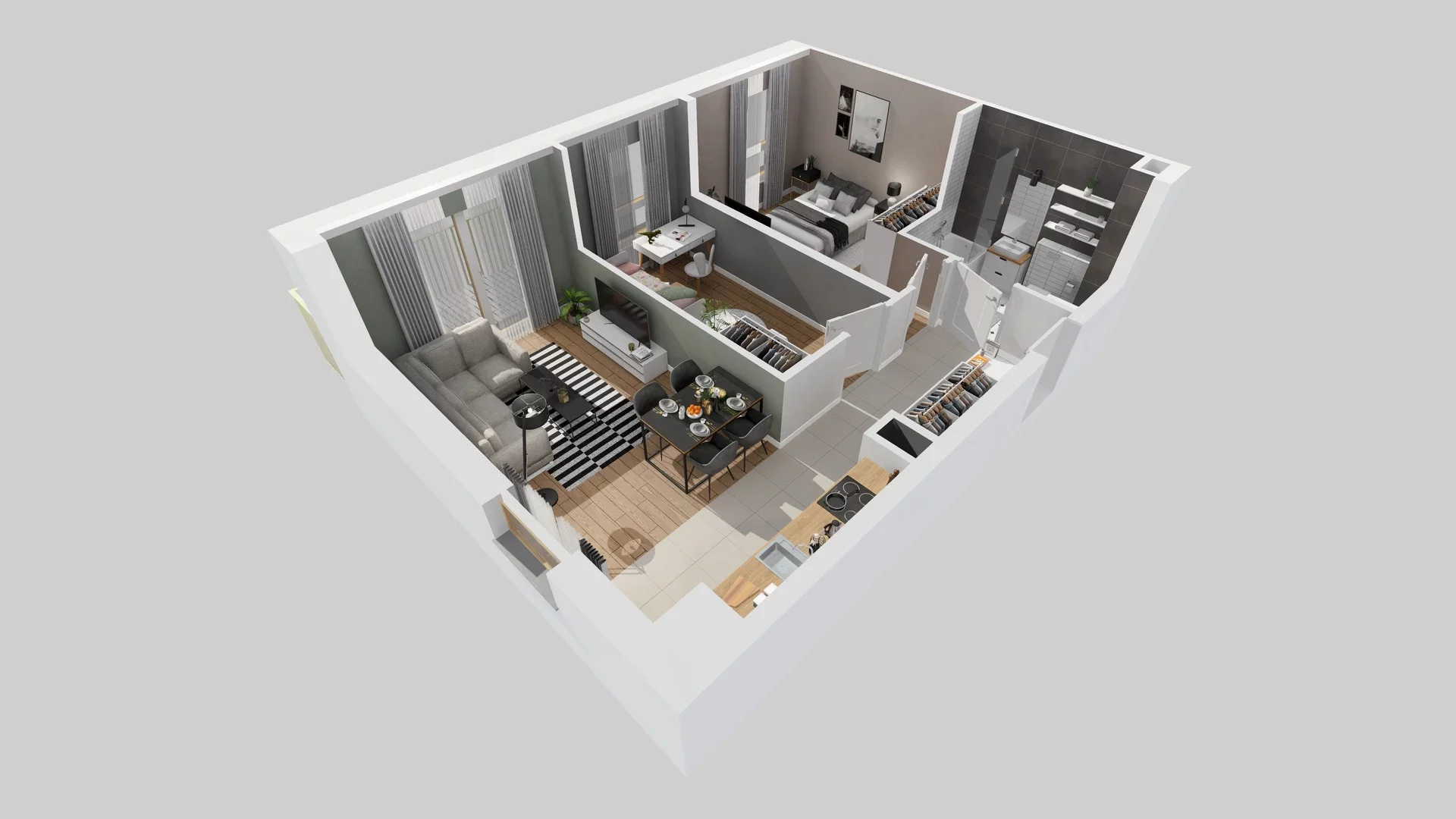 3 pokoje, mieszkanie 51,27 m², piętro 1, oferta nr A/8, Osiedle Zielna 4.2, Wrocław, Psie Pole-Zawidawie, Psie Pole, ul. Zielna