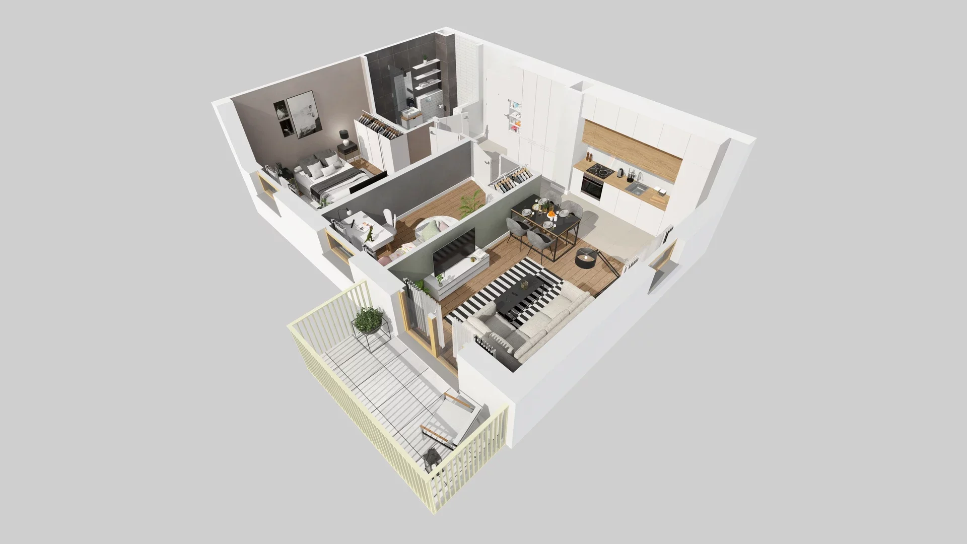 3 pokoje, mieszkanie 51,27 m², piętro 1, oferta nr A/8, Osiedle Zielna 4.2, Wrocław, Psie Pole-Zawidawie, Psie Pole, ul. Zielna