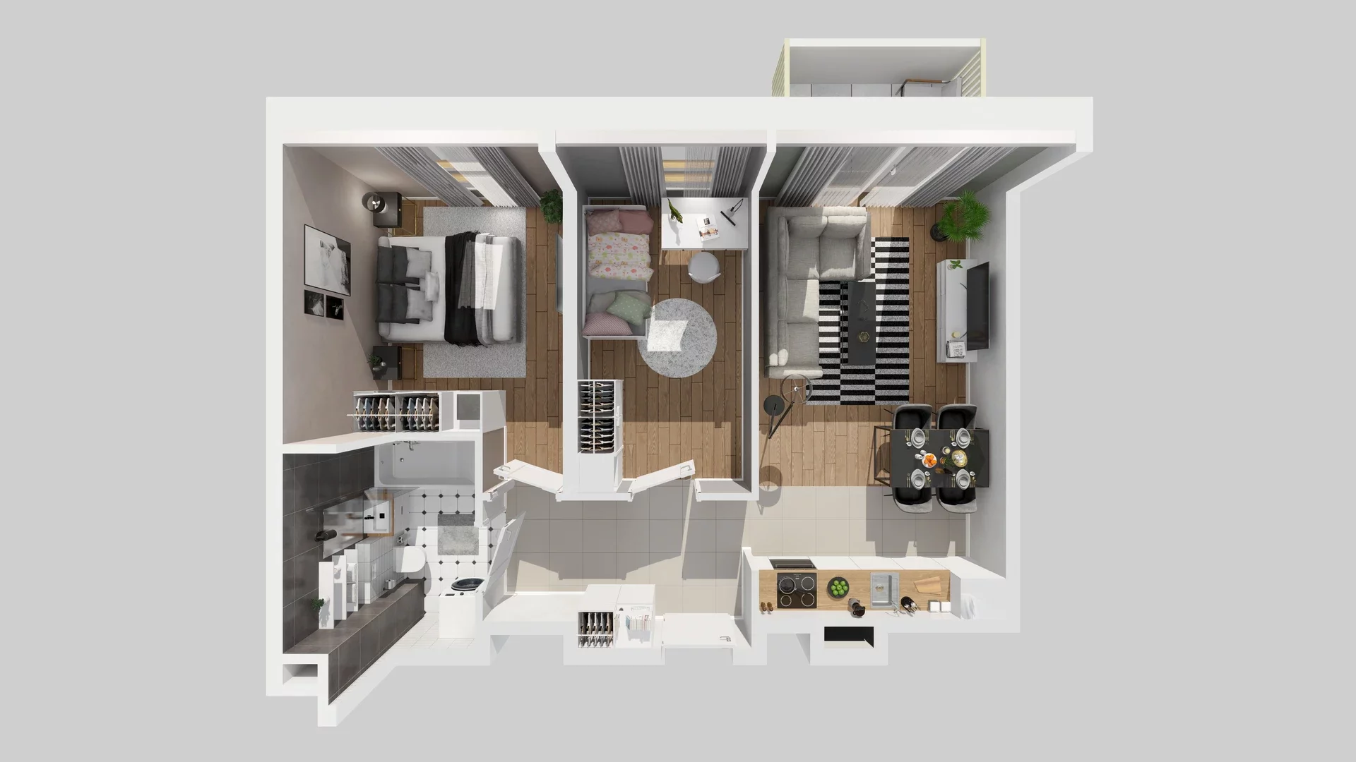 3 pokoje, mieszkanie 50,28 m², piętro 1, oferta nr A/9, Osiedle Zielna 4.2, Wrocław, Psie Pole-Zawidawie, Psie Pole, ul. Zielna