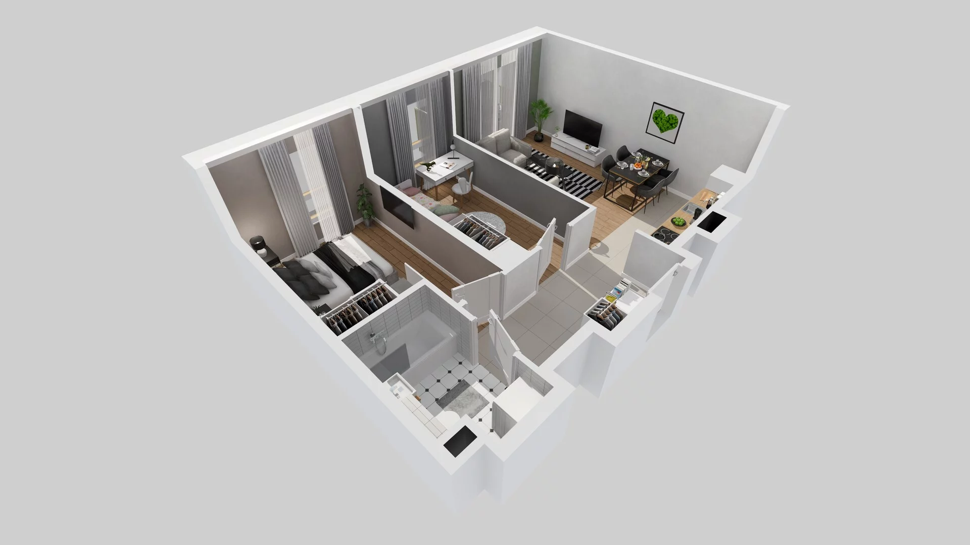3 pokoje, mieszkanie 50,28 m², piętro 1, oferta nr A/9, Osiedle Zielna 4.2, Wrocław, Psie Pole-Zawidawie, Psie Pole, ul. Zielna