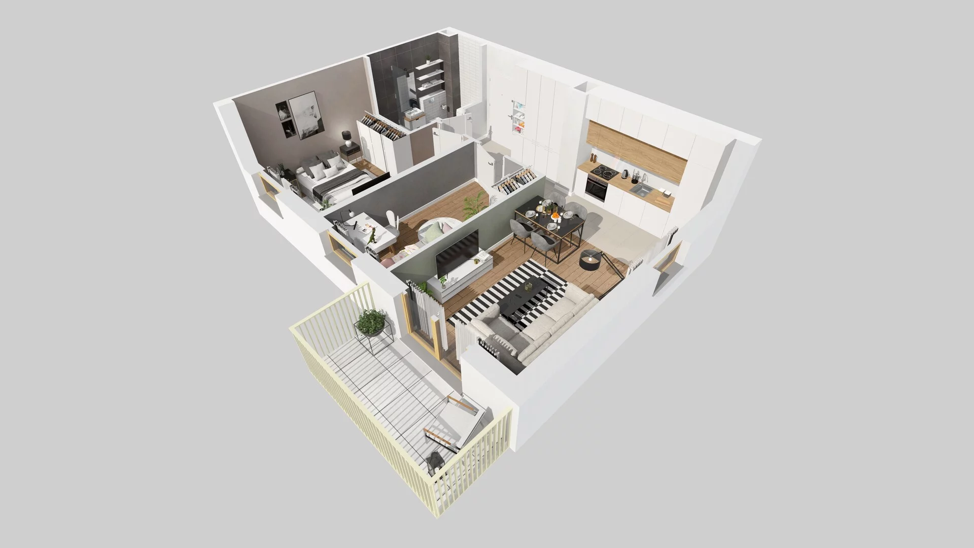 3 pokoje, mieszkanie 51,27 m², piętro 2, oferta nr A/15, Osiedle Zielna 4.2, Wrocław, Psie Pole-Zawidawie, Psie Pole, ul. Zielna