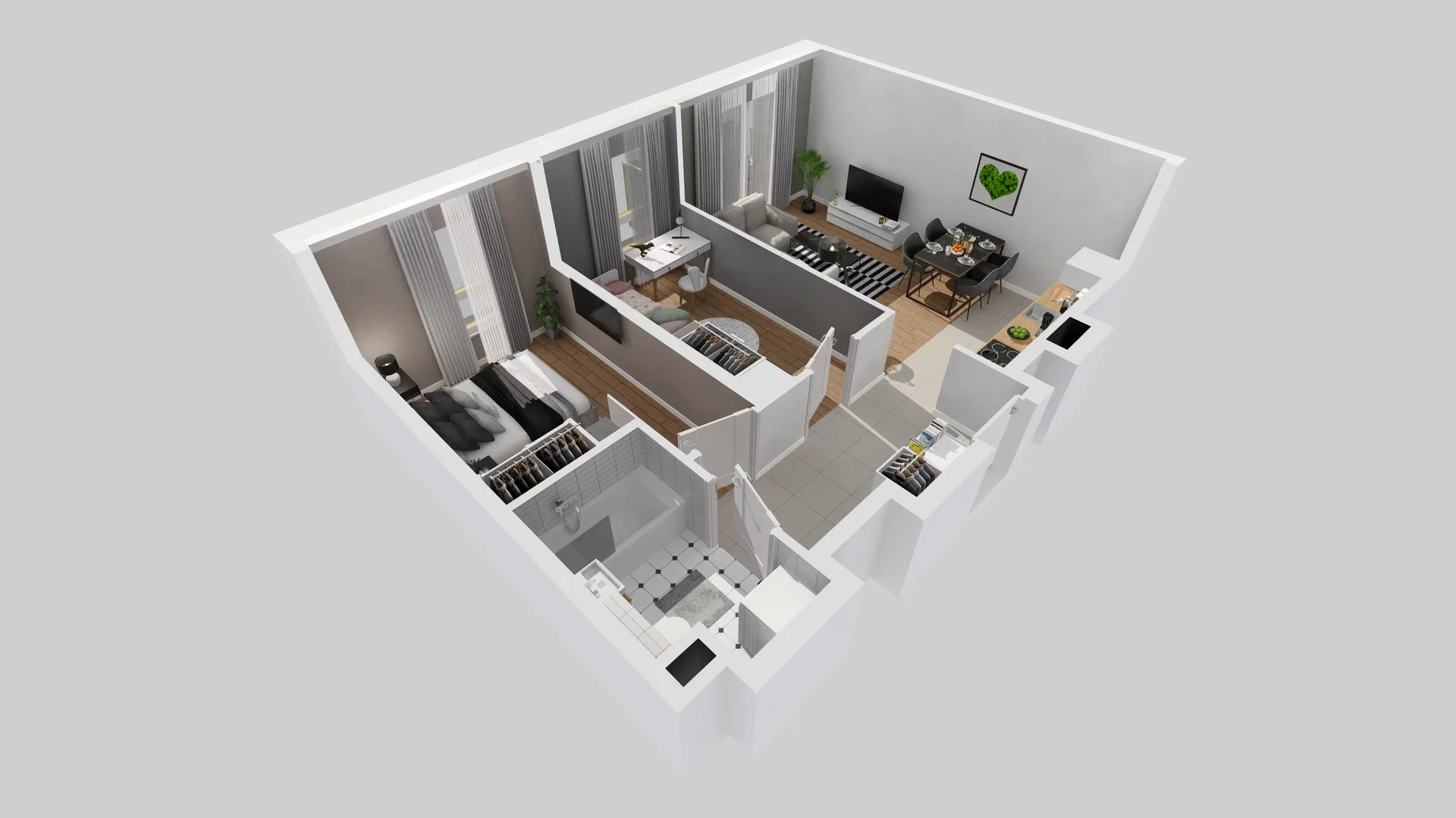 3 pokoje, mieszkanie 50,28 m², piętro 2, oferta nr A/16, Osiedle Zielna 4.2, Wrocław, Psie Pole-Zawidawie, Psie Pole, ul. Zielna