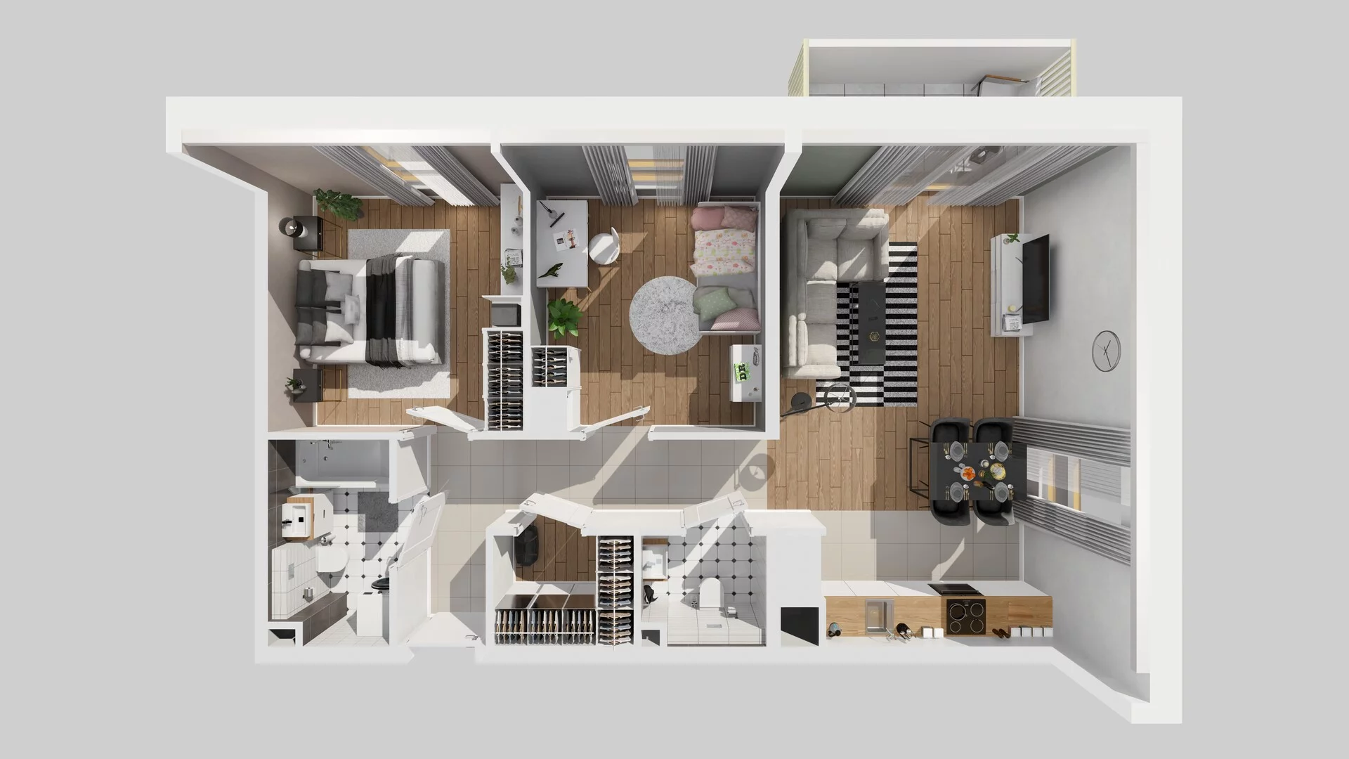 3 pokoje, mieszkanie 63,71 m², piętro 1, oferta nr B/12, Osiedle Zielna 4.2, Wrocław, Psie Pole-Zawidawie, Psie Pole, ul. Zielna