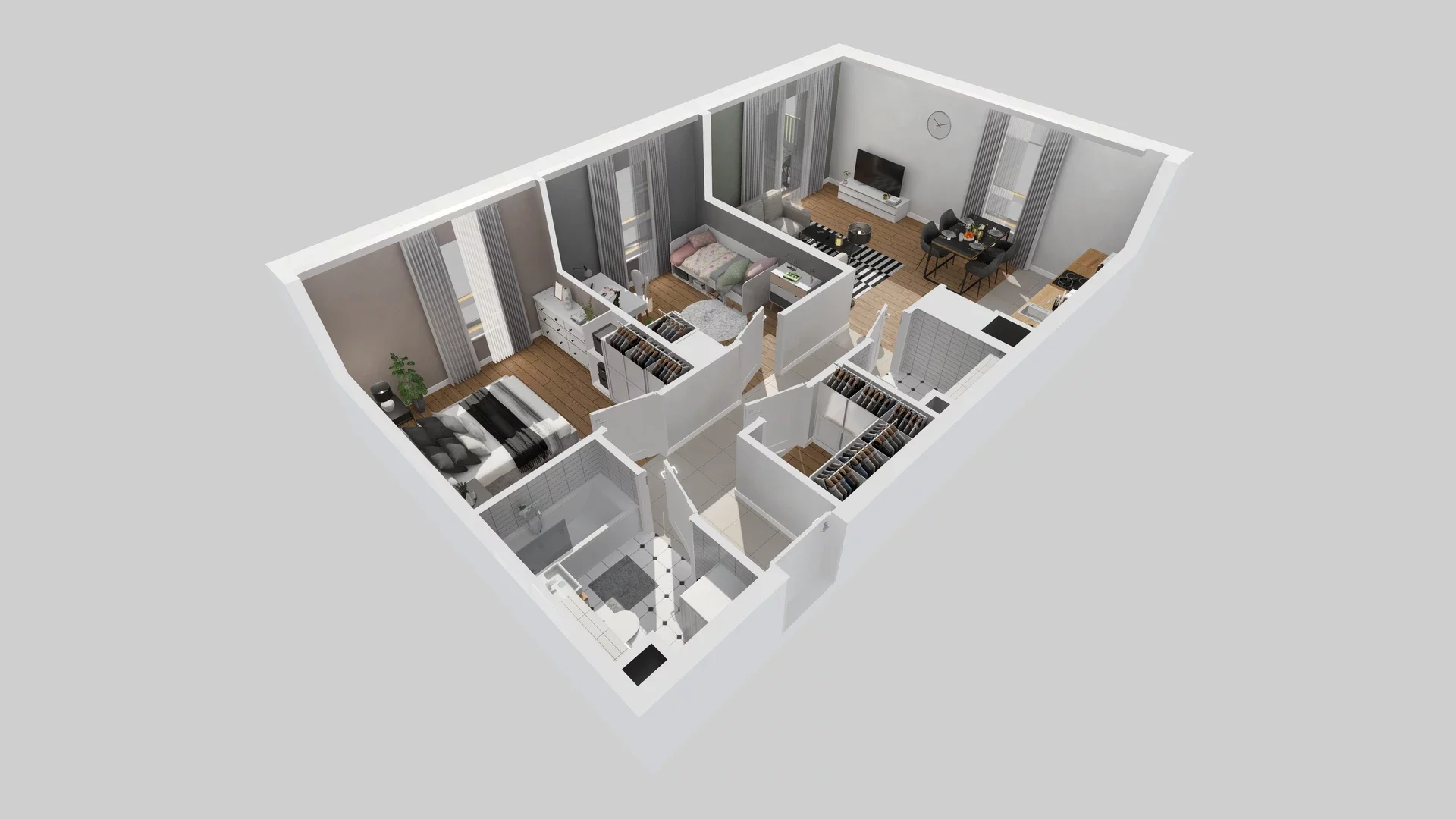 3 pokoje, mieszkanie 63,71 m², piętro 1, oferta nr B/12, Osiedle Zielna 4.2, Wrocław, Psie Pole-Zawidawie, Psie Pole, ul. Zielna