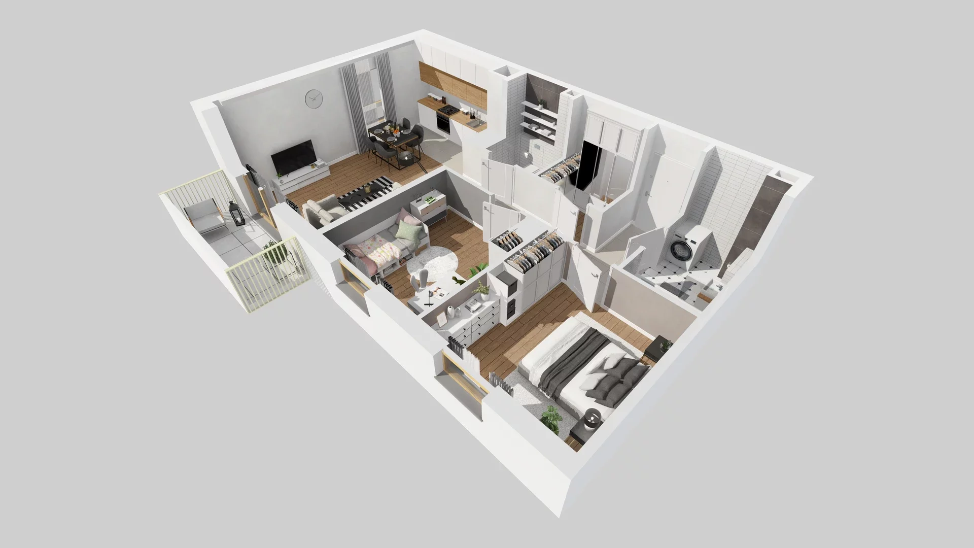 3 pokoje, mieszkanie 63,71 m², piętro 1, oferta nr B/12, Osiedle Zielna 4.2, Wrocław, Psie Pole-Zawidawie, Psie Pole, ul. Zielna
