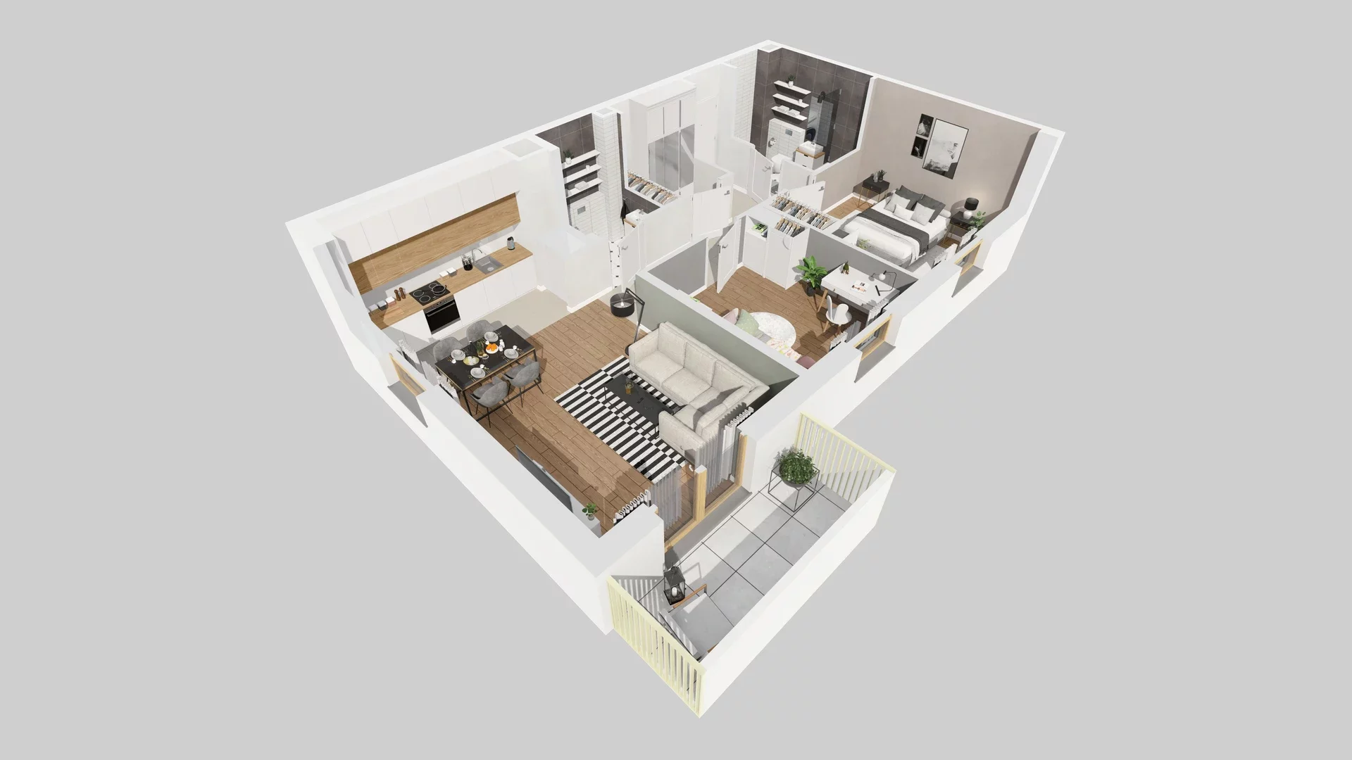 3 pokoje, mieszkanie 63,71 m², piętro 1, oferta nr B/12, Osiedle Zielna 4.2, Wrocław, Psie Pole-Zawidawie, Psie Pole, ul. Zielna
