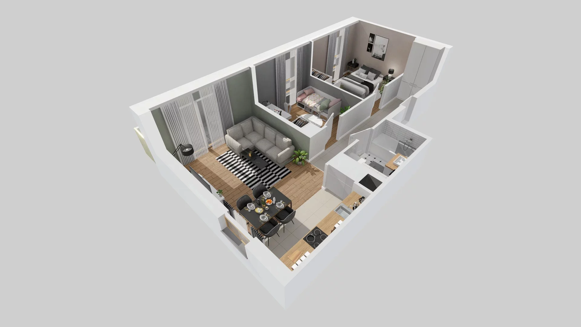 3 pokoje, mieszkanie 56,11 m², piętro 3, oferta nr B/26, Osiedle Zielna 4.2, Wrocław, Psie Pole-Zawidawie, Psie Pole, ul. Zielna