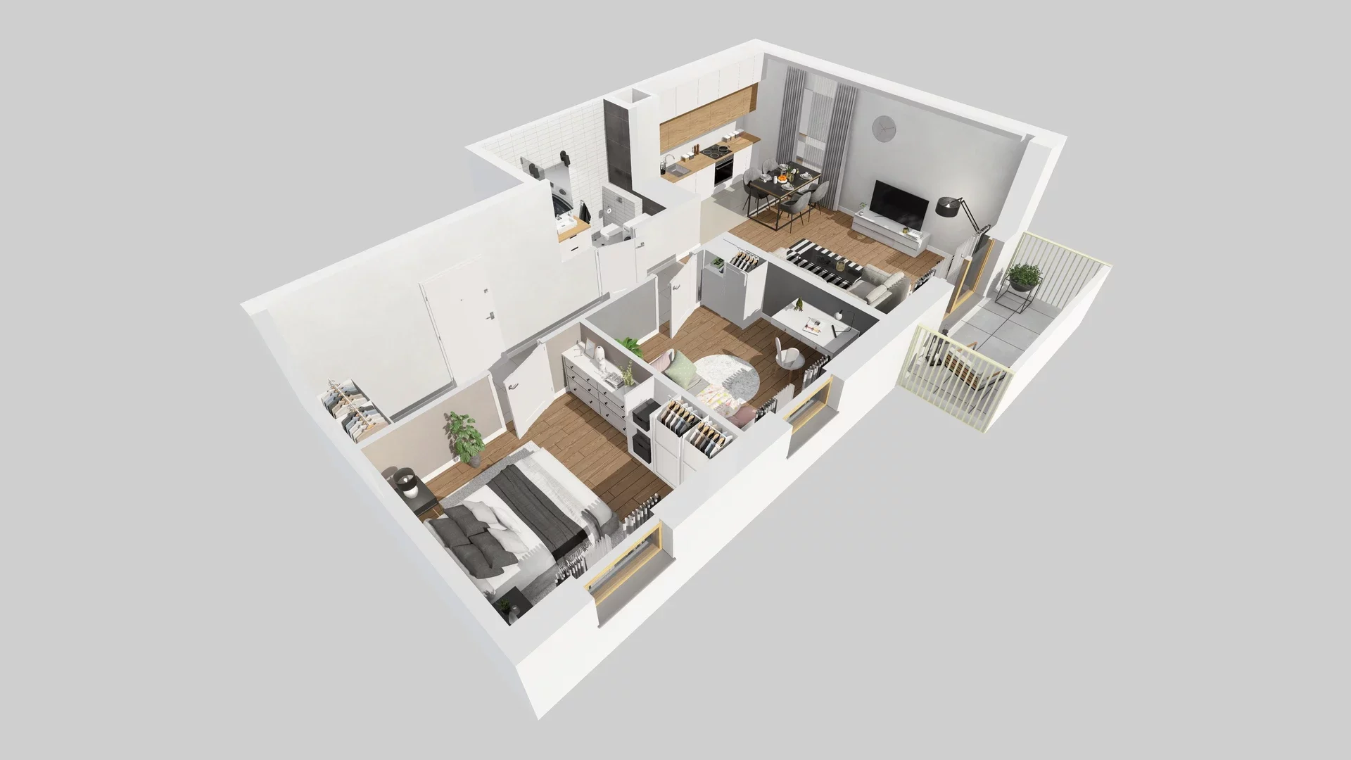 3 pokoje, mieszkanie 56,11 m², piętro 3, oferta nr B/26, Osiedle Zielna 4.2, Wrocław, Psie Pole-Zawidawie, Psie Pole, ul. Zielna