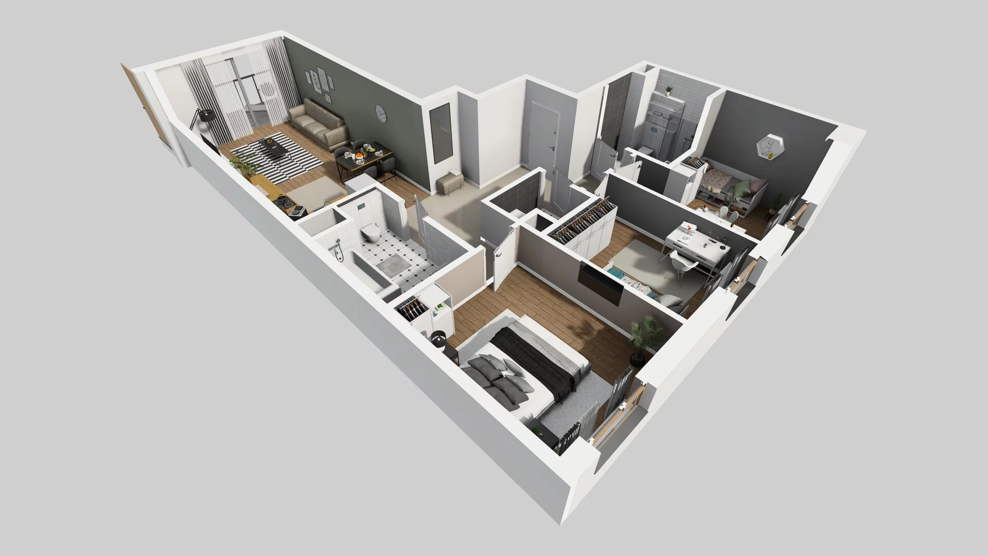 4 pokoje, mieszkanie 86,66 m², piętro 3, oferta nr A/13, Osiedle Bokserska 71, Warszawa, Ursynów, Wyczółki, ul. Bokserska 71