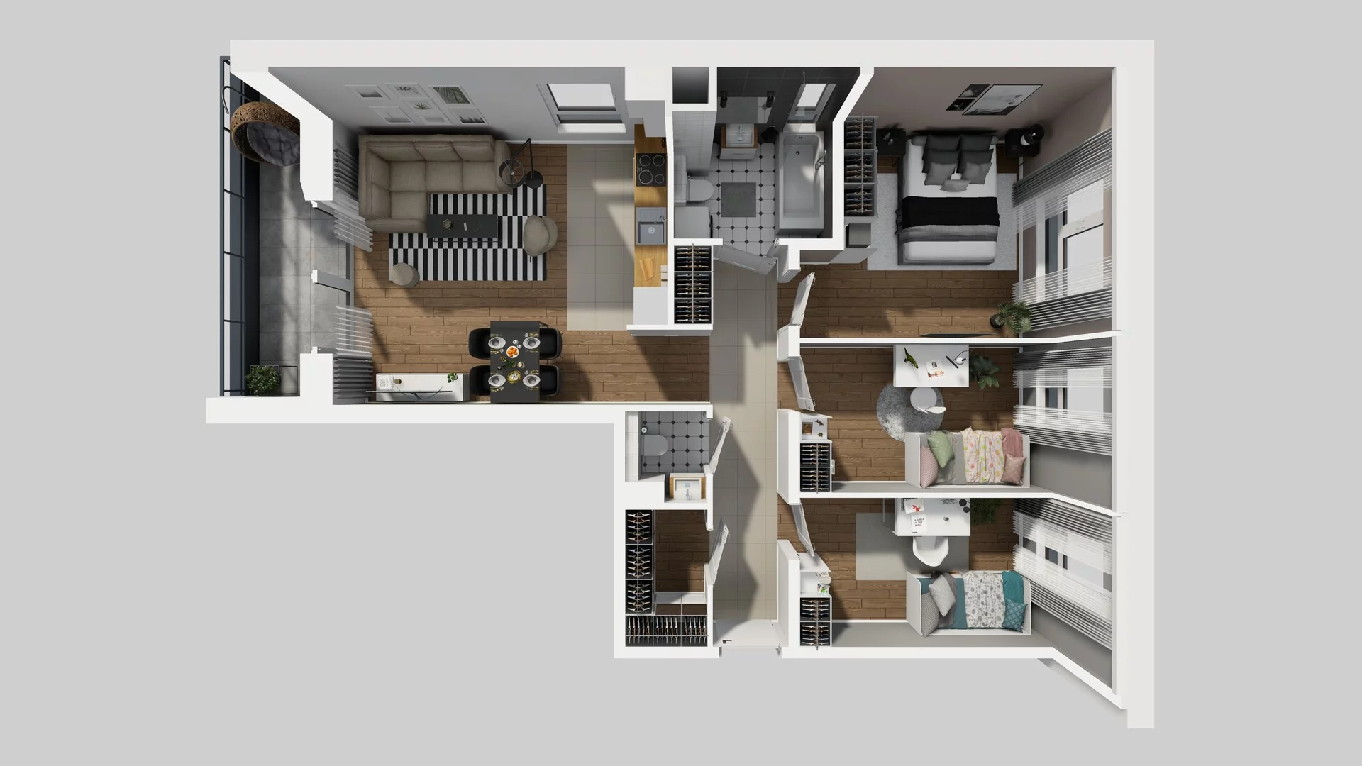 4 pokoje, mieszkanie 78,38 m², piętro 1, oferta nr H/6, Wille Biskupin, Wrocław, Biskupin-Sępolno-Dąbie-Bartoszowice, Śródmieście, ul. Braci Gierymskich 156