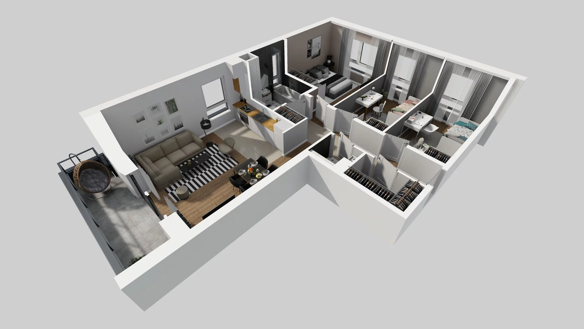 4 pokoje, mieszkanie 78,38 m², piętro 1, oferta nr H/6, Wille Biskupin, Wrocław, Biskupin-Sępolno-Dąbie-Bartoszowice, Śródmieście, ul. Braci Gierymskich 156