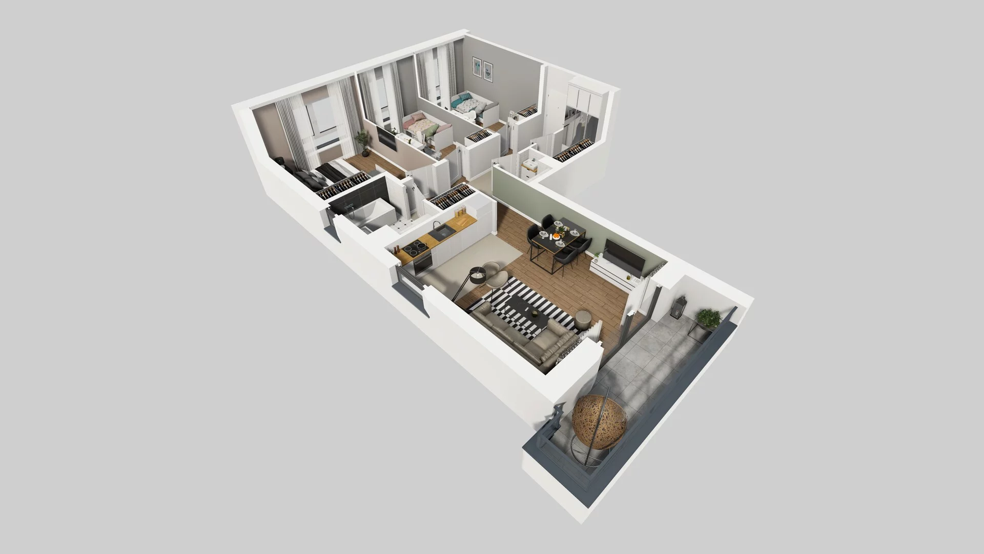 4 pokoje, mieszkanie 78,38 m², piętro 1, oferta nr H/6, Wille Biskupin, Wrocław, Biskupin-Sępolno-Dąbie-Bartoszowice, Śródmieście, ul. Braci Gierymskich 156