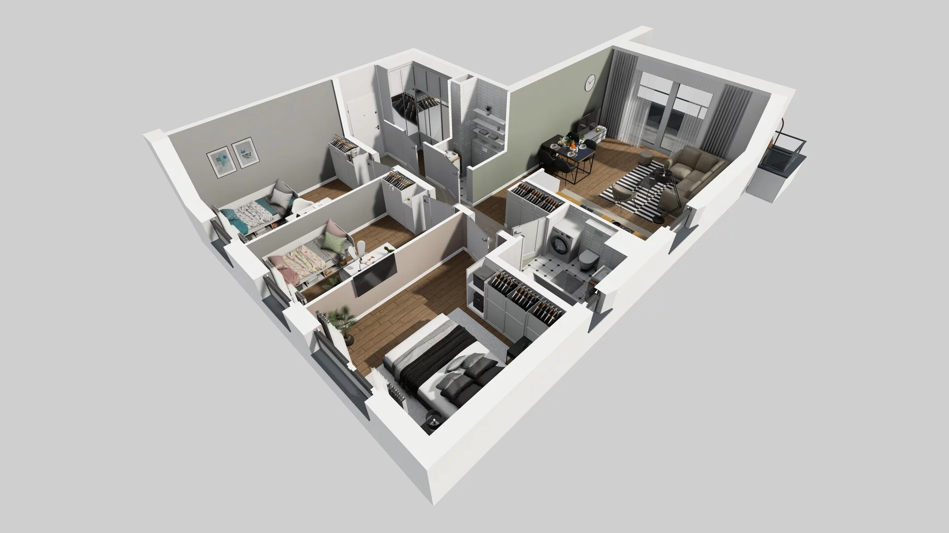4 pokoje, mieszkanie 78,38 m², piętro 1, oferta nr H/6, Wille Biskupin, Wrocław, Biskupin-Sępolno-Dąbie-Bartoszowice, Śródmieście, ul. Braci Gierymskich 156