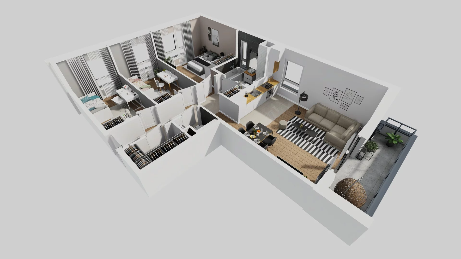 4 pokoje, mieszkanie 78,38 m², piętro 1, oferta nr B/4, Wille Biskupin, Wrocław, Biskupin-Sępolno-Dąbie-Bartoszowice, Śródmieście, ul. Braci Gierymskich 156