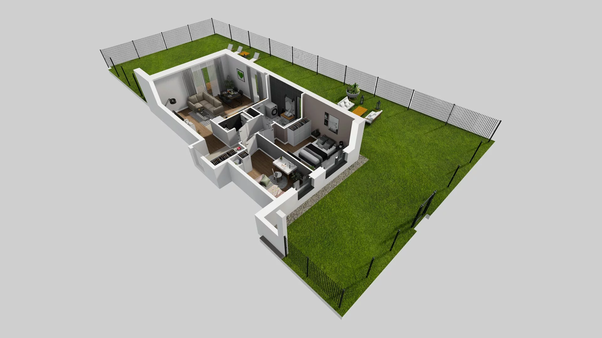 4 pokoje, mieszkanie 76,90 m², parter, oferta nr M/1, Wille Biskupin etap 3, Wrocław, Biskupin-Sępolno-Dąbie-Bartoszowice, Śródmieście, ul. Braci Gierymskich