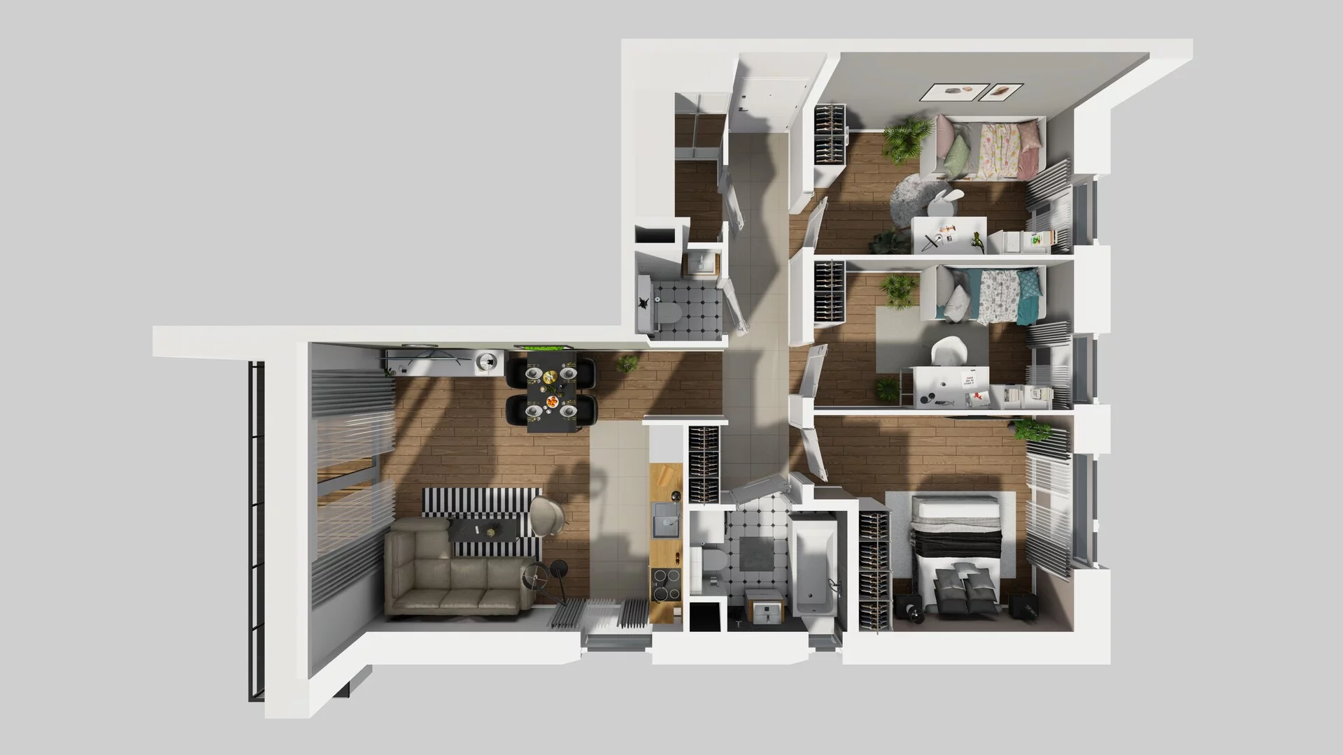 4 pokoje, mieszkanie 76,90 m², piętro 1, oferta nr M/4, Wille Biskupin etap 3, Wrocław, Biskupin-Sępolno-Dąbie-Bartoszowice, Śródmieście, ul. Braci Gierymskich