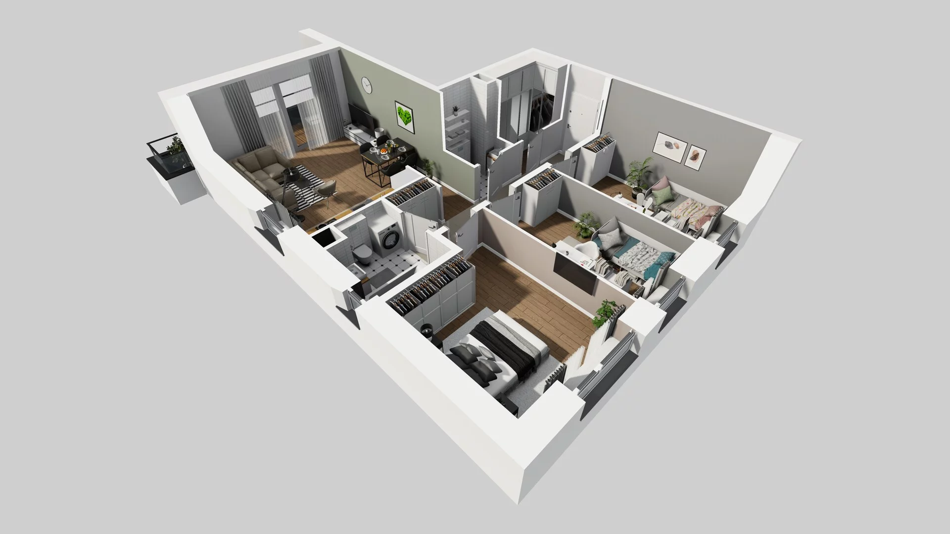 4 pokoje, mieszkanie 76,90 m², piętro 1, oferta nr M/4, Wille Biskupin etap 3, Wrocław, Biskupin-Sępolno-Dąbie-Bartoszowice, Śródmieście, ul. Braci Gierymskich