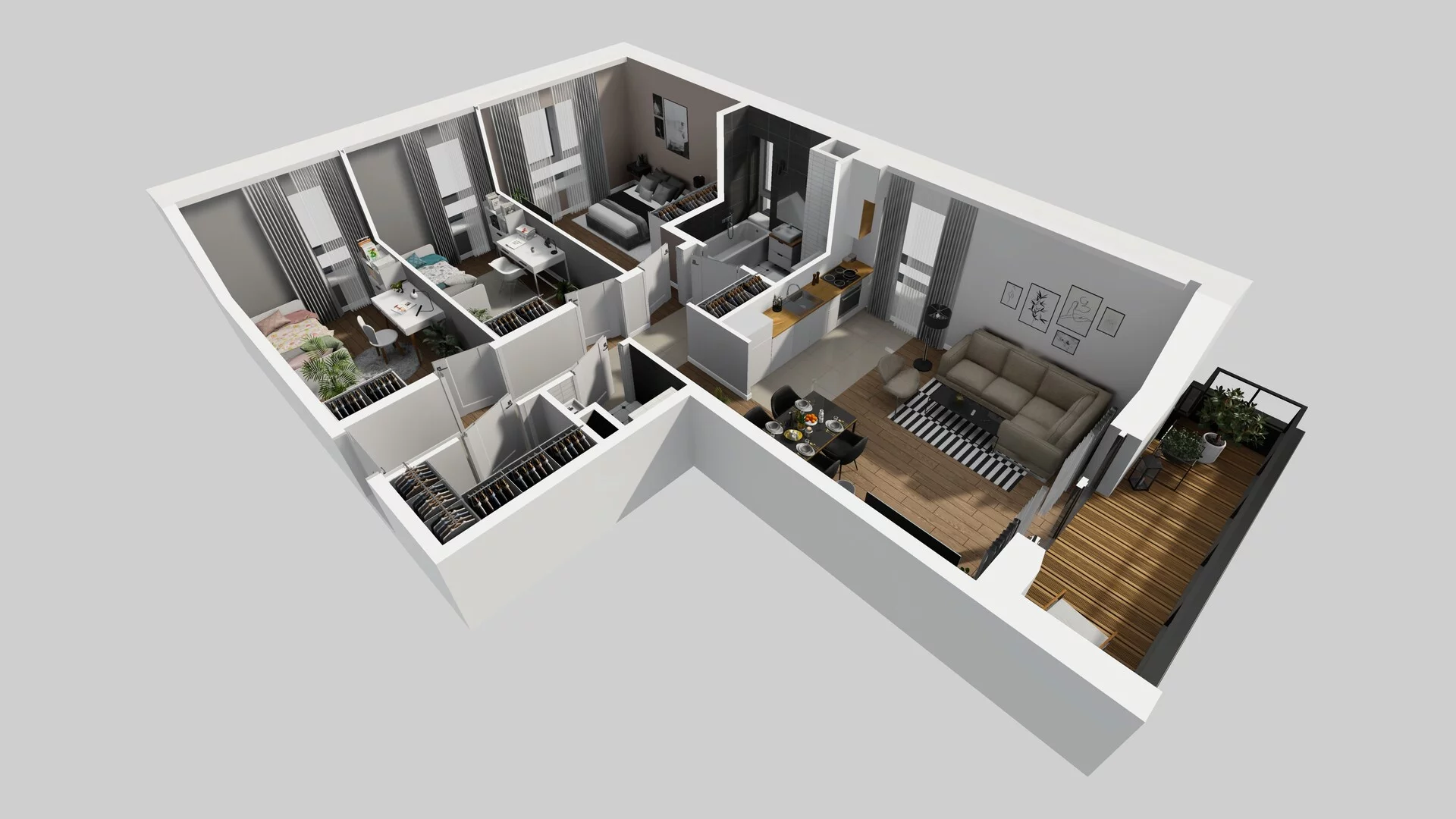 4 pokoje, mieszkanie 76,90 m², piętro 1, oferta nr M/4, Wille Biskupin etap 3, Wrocław, Biskupin-Sępolno-Dąbie-Bartoszowice, Śródmieście, ul. Braci Gierymskich