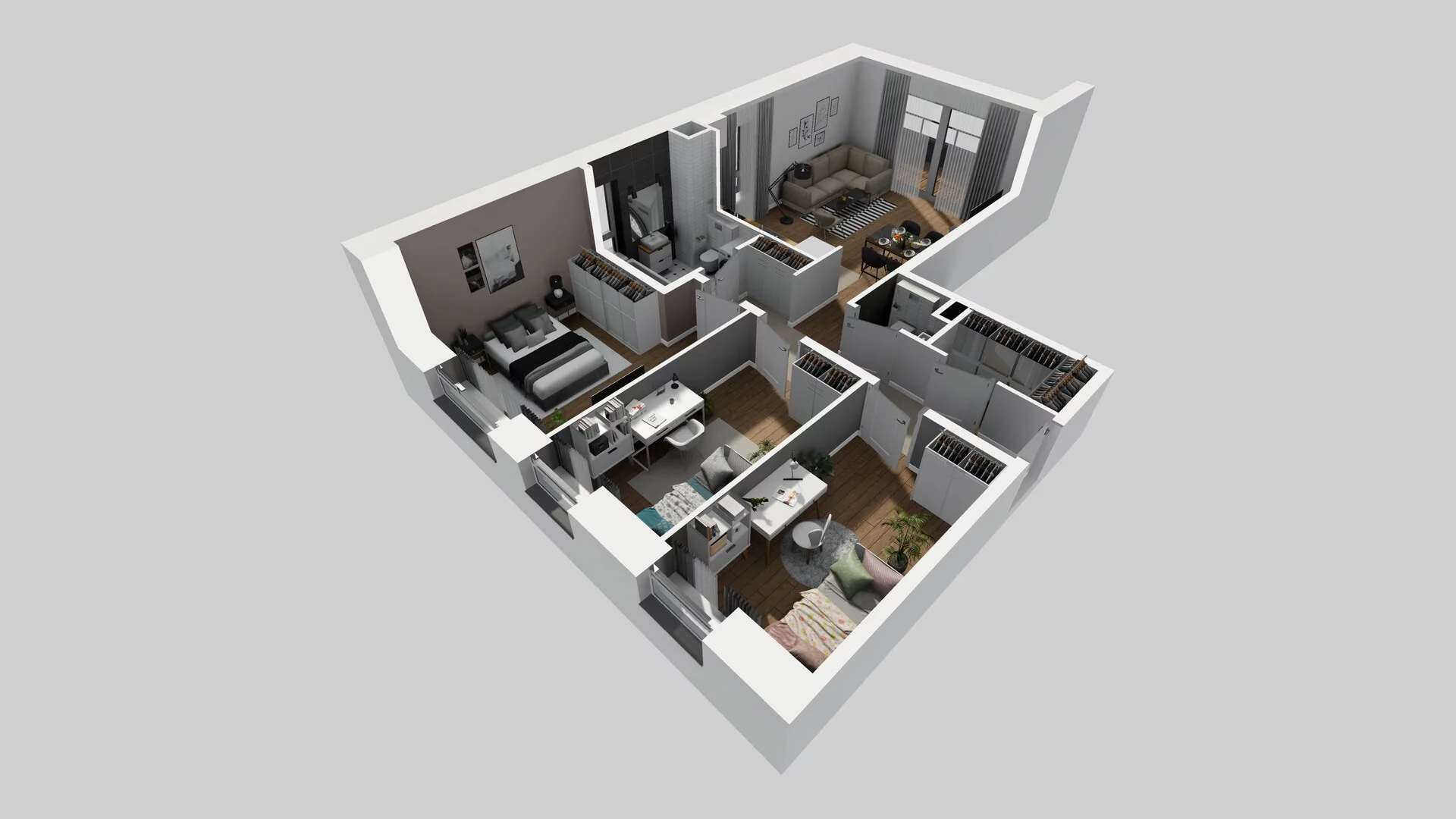 4 pokoje, mieszkanie 76,90 m², piętro 1, oferta nr M/4, Wille Biskupin etap 3, Wrocław, Biskupin-Sępolno-Dąbie-Bartoszowice, Śródmieście, ul. Braci Gierymskich