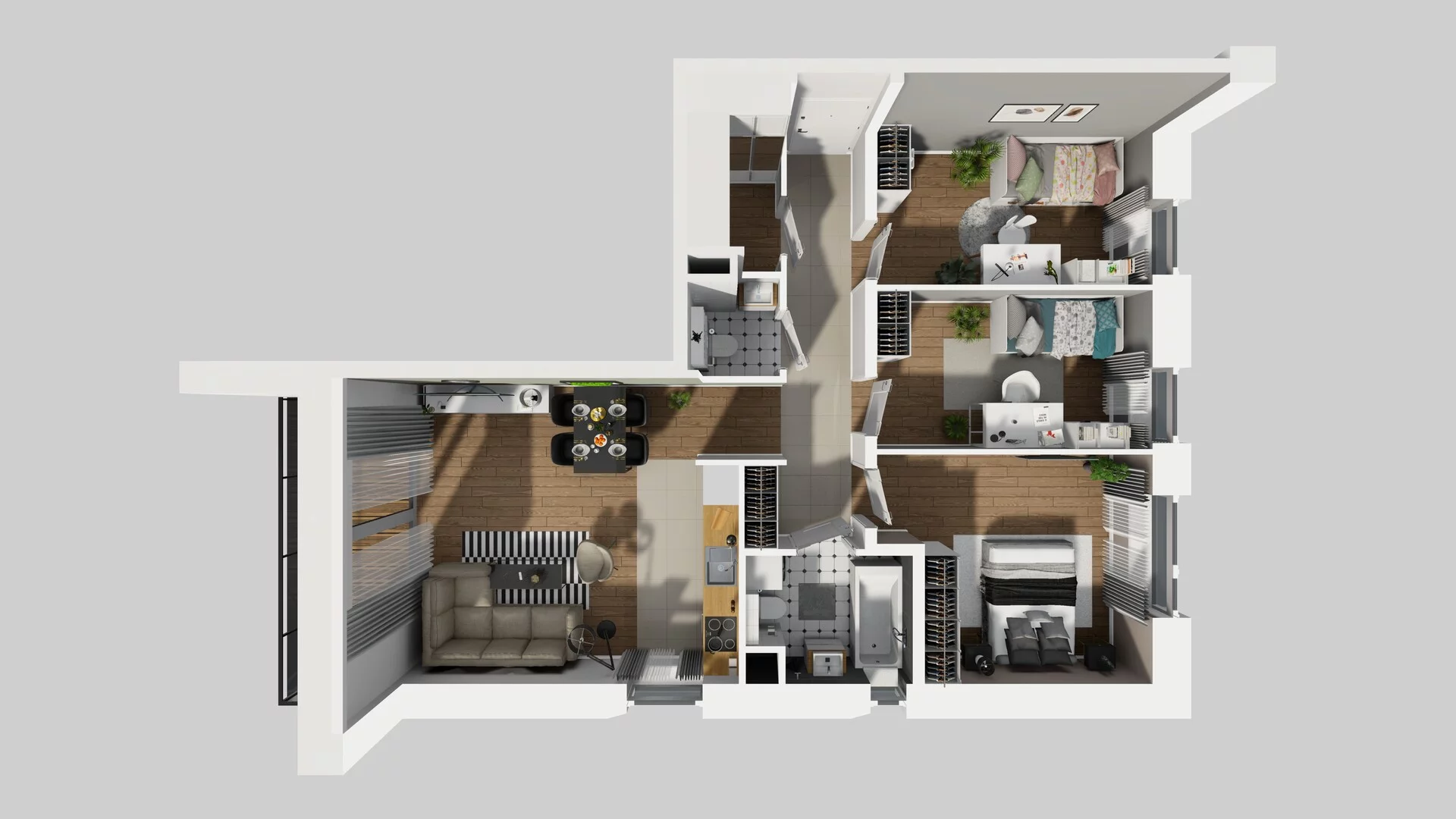 4 pokoje, mieszkanie 76,90 m², piętro 2, oferta nr M/7, Wille Biskupin etap 3, Wrocław, Biskupin-Sępolno-Dąbie-Bartoszowice, Śródmieście, ul. Braci Gierymskich