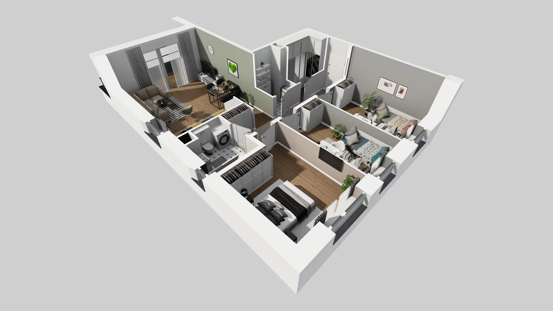 4 pokoje, mieszkanie 76,90 m², piętro 2, oferta nr M/7, Wille Biskupin etap 3, Wrocław, Biskupin-Sępolno-Dąbie-Bartoszowice, Śródmieście, ul. Braci Gierymskich