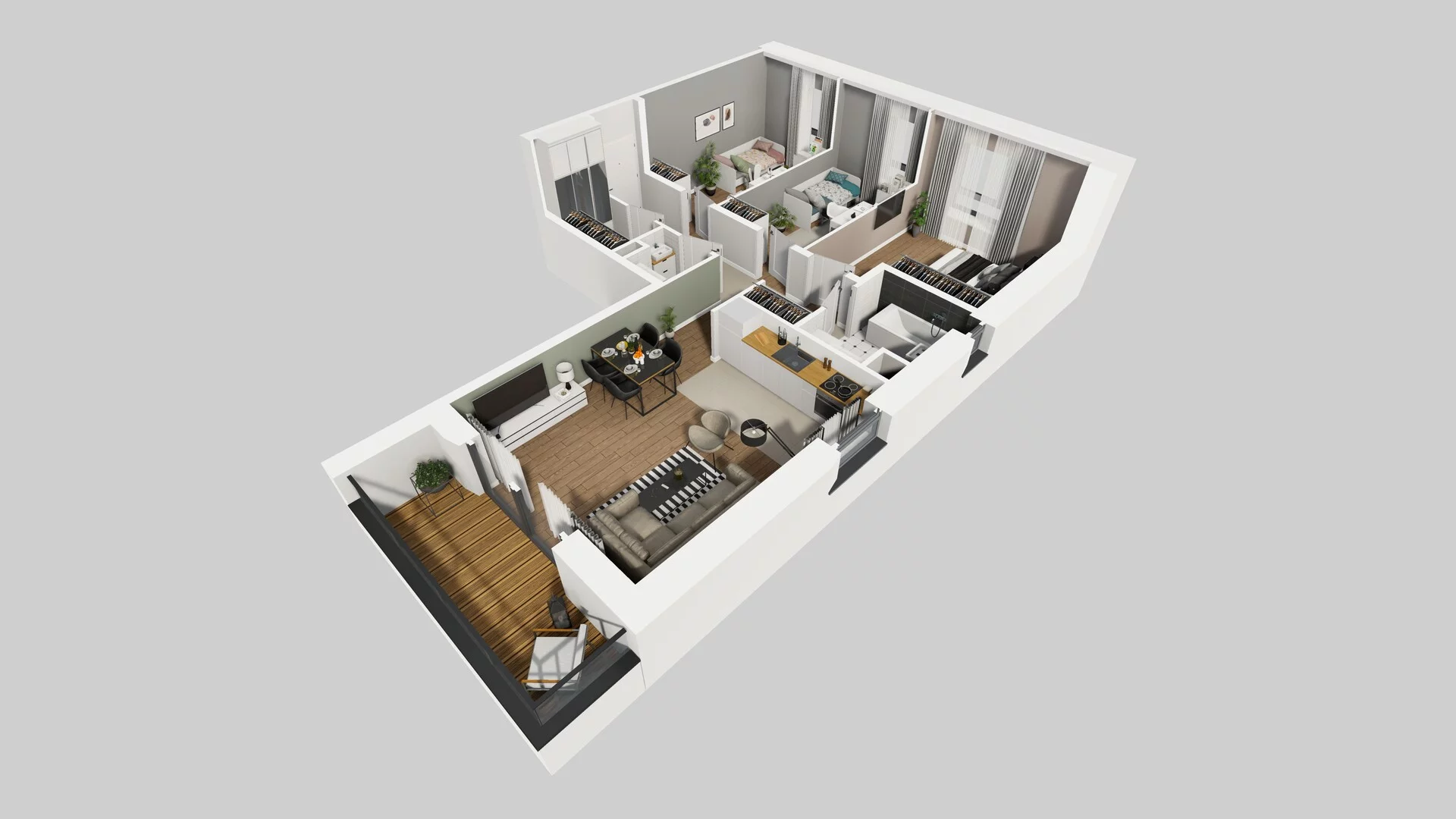 4 pokoje, mieszkanie 76,90 m², piętro 2, oferta nr M/7, Wille Biskupin etap 3, Wrocław, Biskupin-Sępolno-Dąbie-Bartoszowice, Śródmieście, ul. Braci Gierymskich