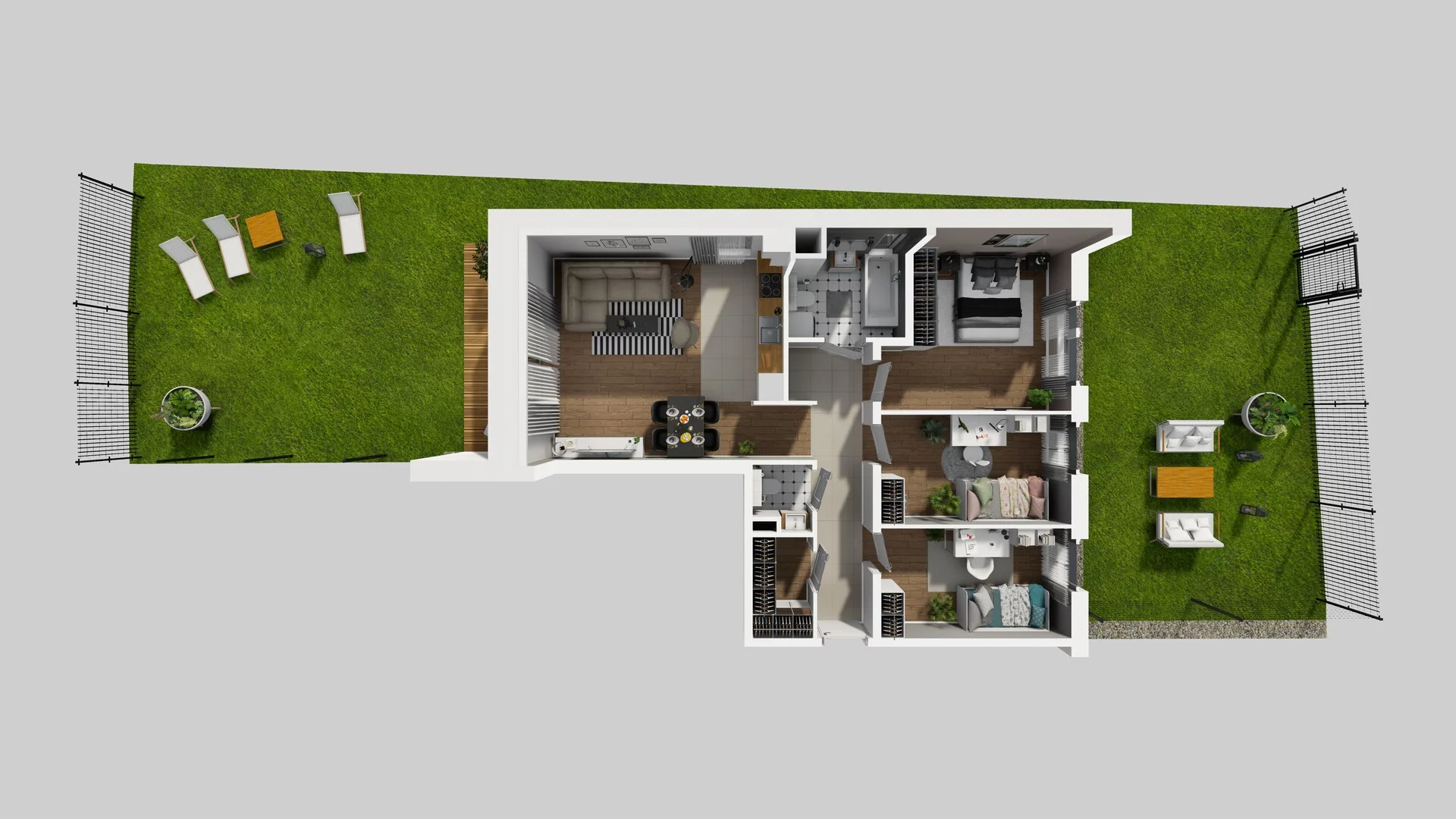 4 pokoje, mieszkanie 76,90 m², parter, oferta nr N/3, Wille Biskupin etap 3, Wrocław, Biskupin-Sępolno-Dąbie-Bartoszowice, Śródmieście, ul. Braci Gierymskich