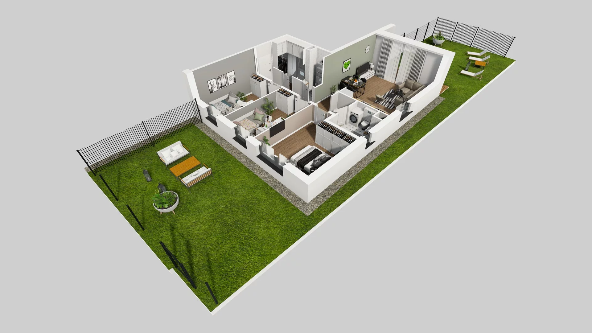 4 pokoje, mieszkanie 76,90 m², parter, oferta nr N/3, Wille Biskupin etap 3, Wrocław, Biskupin-Sępolno-Dąbie-Bartoszowice, Śródmieście, ul. Braci Gierymskich