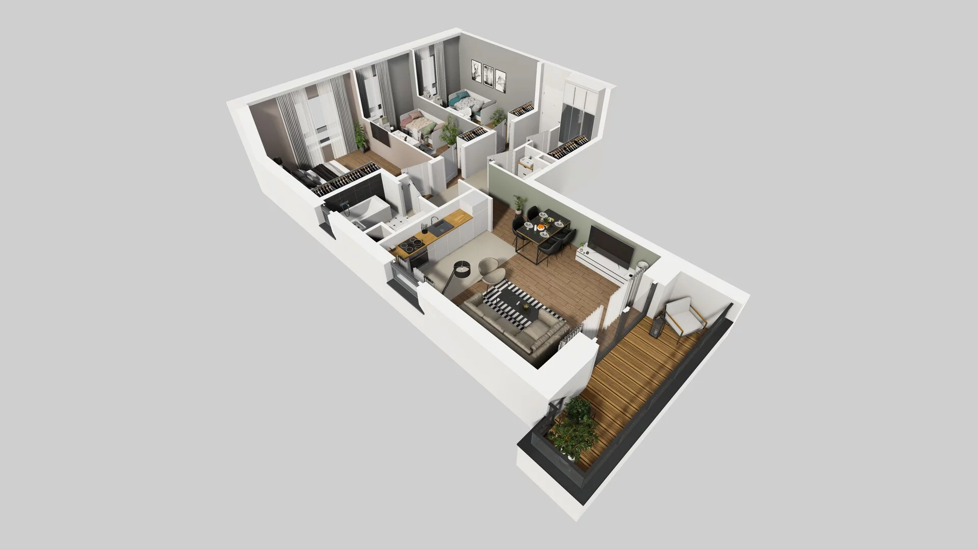 4 pokoje, mieszkanie 76,90 m², piętro 1, oferta nr N/6, Wille Biskupin etap 3, Wrocław, Biskupin-Sępolno-Dąbie-Bartoszowice, Śródmieście, ul. Braci Gierymskich