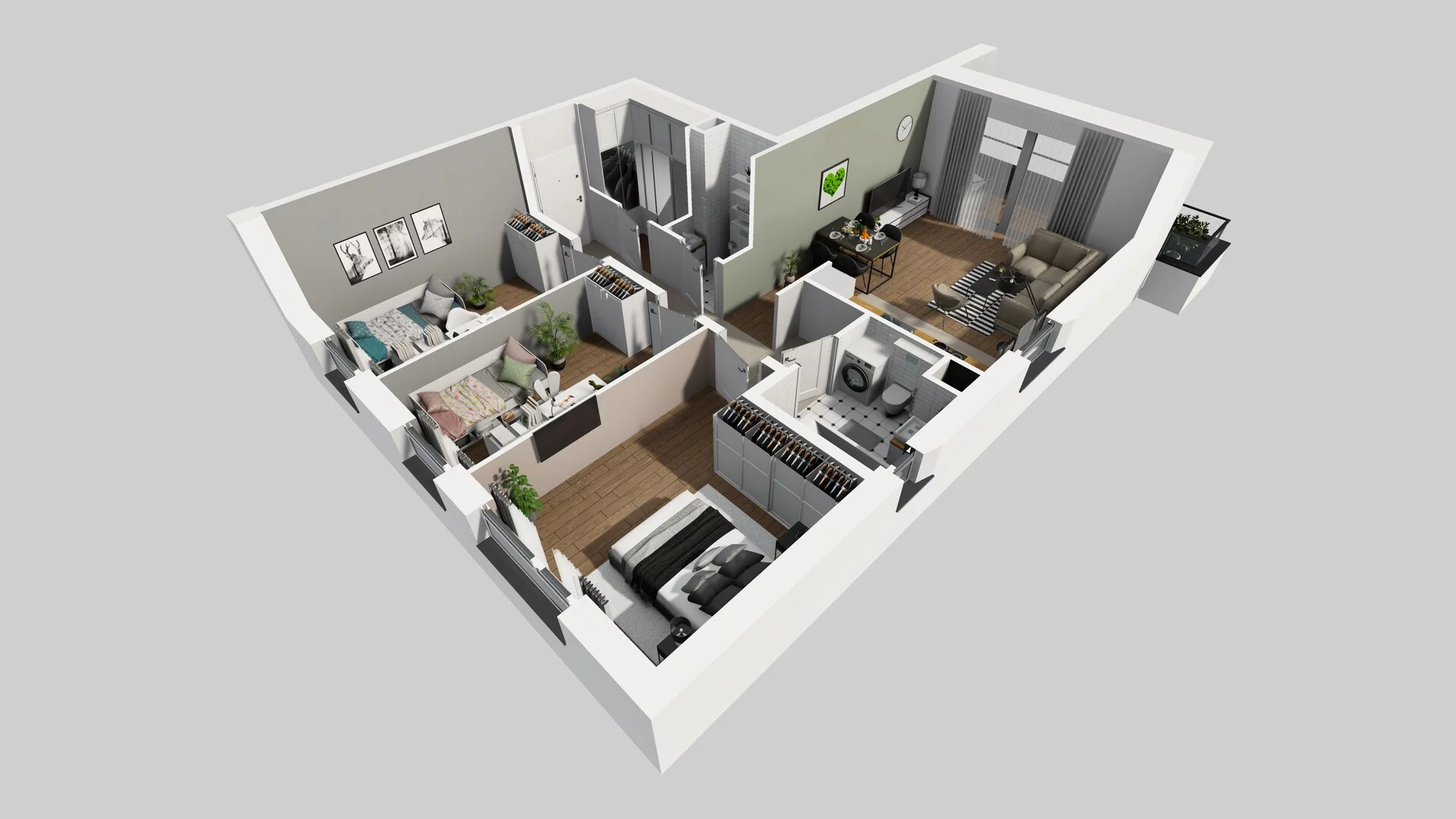 4 pokoje, mieszkanie 76,90 m², piętro 1, oferta nr N/6, Wille Biskupin etap 3, Wrocław, Biskupin-Sępolno-Dąbie-Bartoszowice, Śródmieście, ul. Braci Gierymskich