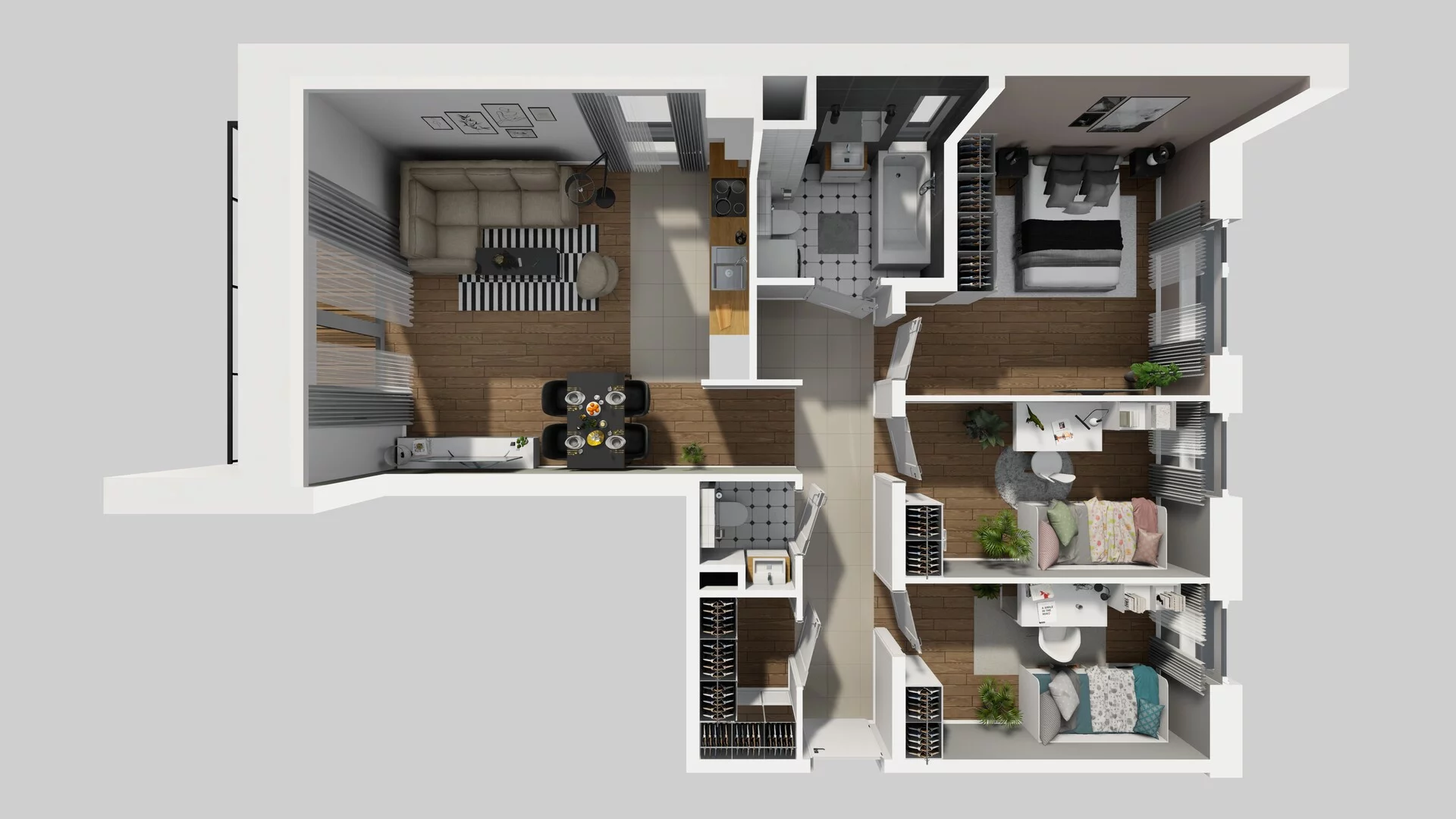 4 pokoje, mieszkanie 76,90 m², piętro 2, oferta nr N/9, Wille Biskupin etap 3, Wrocław, Biskupin-Sępolno-Dąbie-Bartoszowice, Śródmieście, ul. Braci Gierymskich