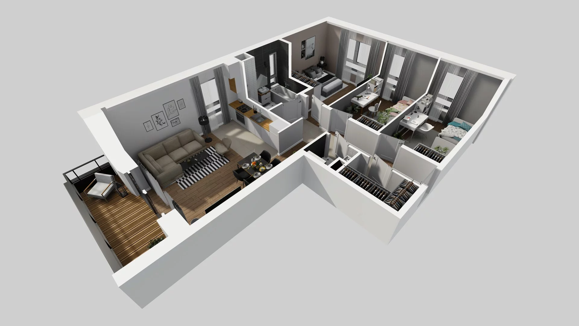 4 pokoje, mieszkanie 76,90 m², piętro 2, oferta nr N/9, Wille Biskupin etap 3, Wrocław, Biskupin-Sępolno-Dąbie-Bartoszowice, Śródmieście, ul. Braci Gierymskich