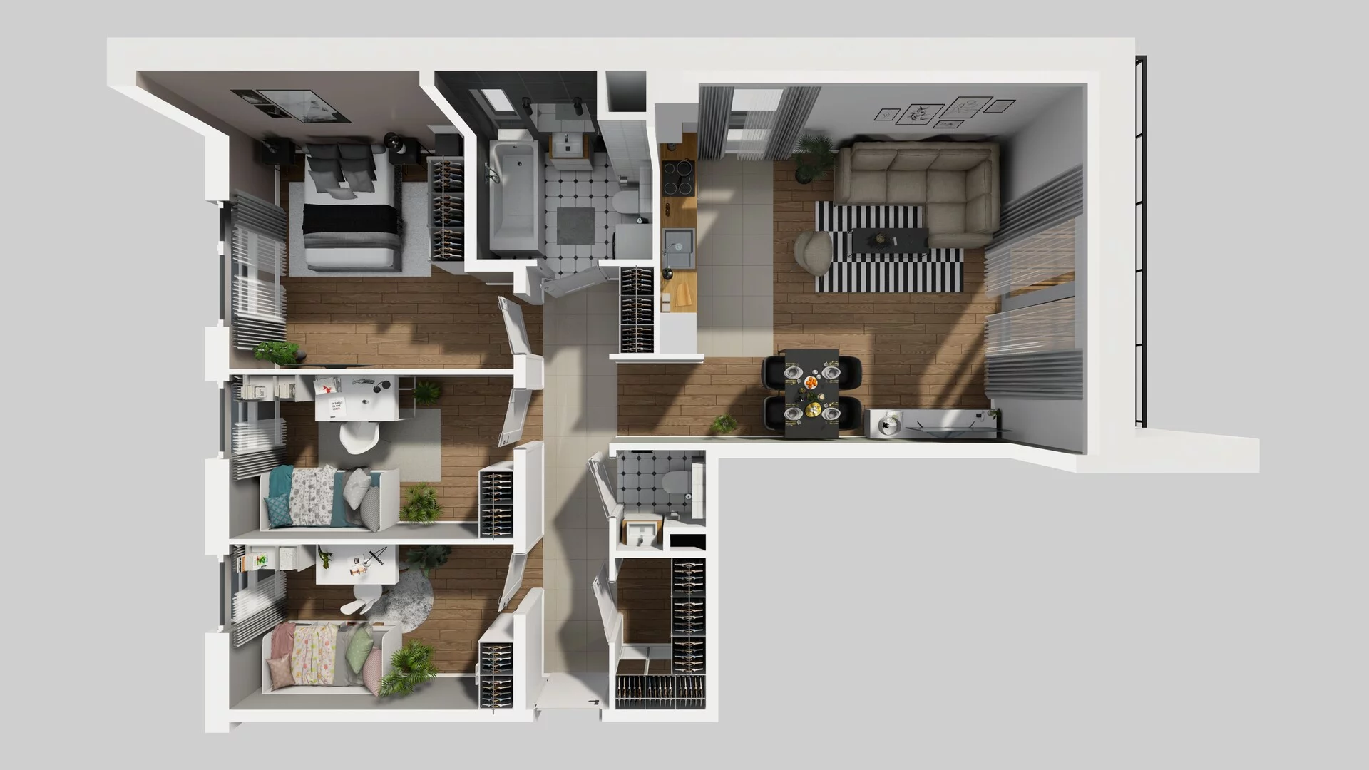 4 pokoje, mieszkanie 76,90 m², piętro 1, oferta nr O/4, Wille Biskupin etap 3, Wrocław, Biskupin-Sępolno-Dąbie-Bartoszowice, Śródmieście, ul. Braci Gierymskich
