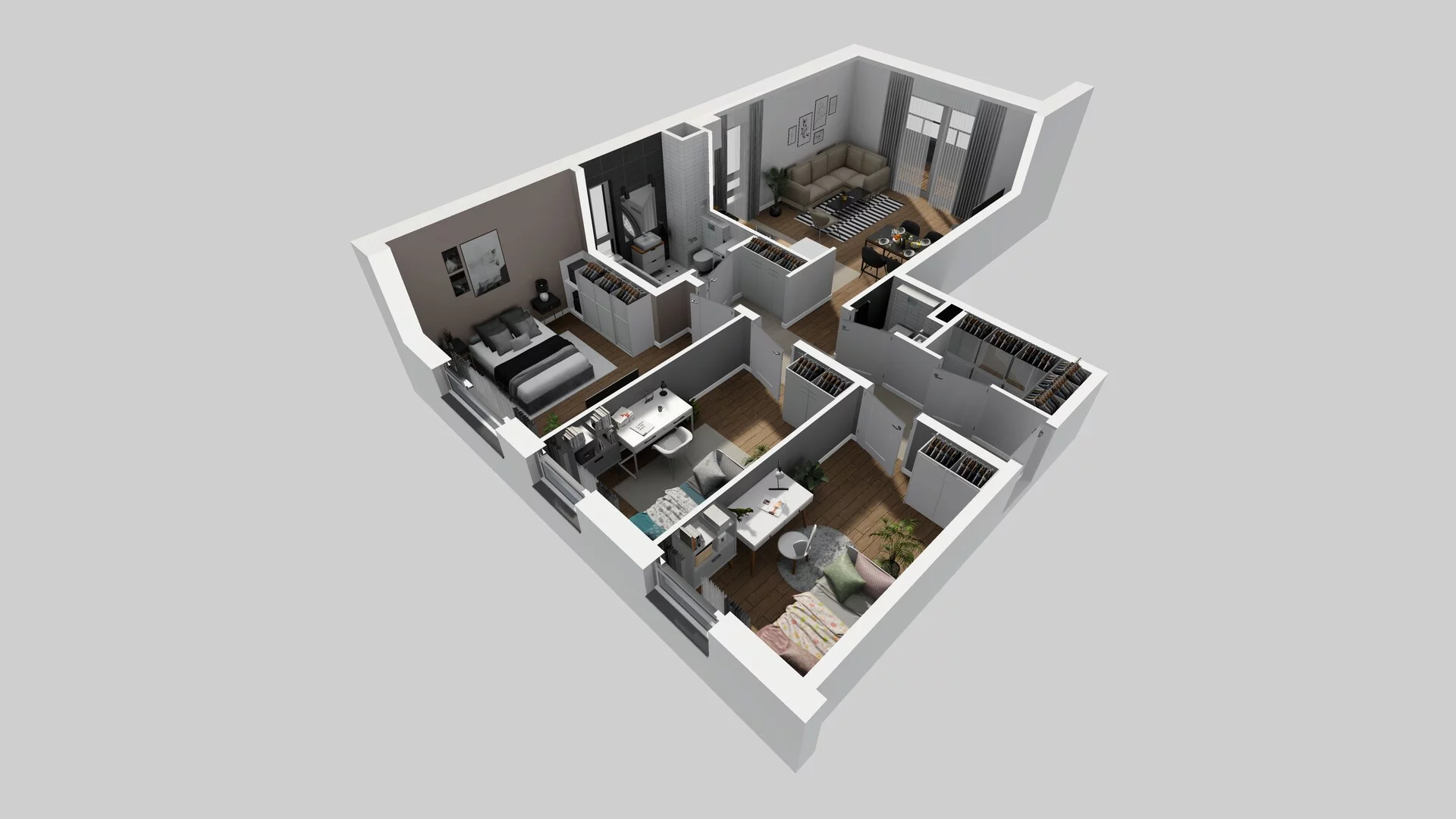 4 pokoje, mieszkanie 76,90 m², piętro 1, oferta nr O/4, Wille Biskupin etap 3, Wrocław, Biskupin-Sępolno-Dąbie-Bartoszowice, Śródmieście, ul. Braci Gierymskich