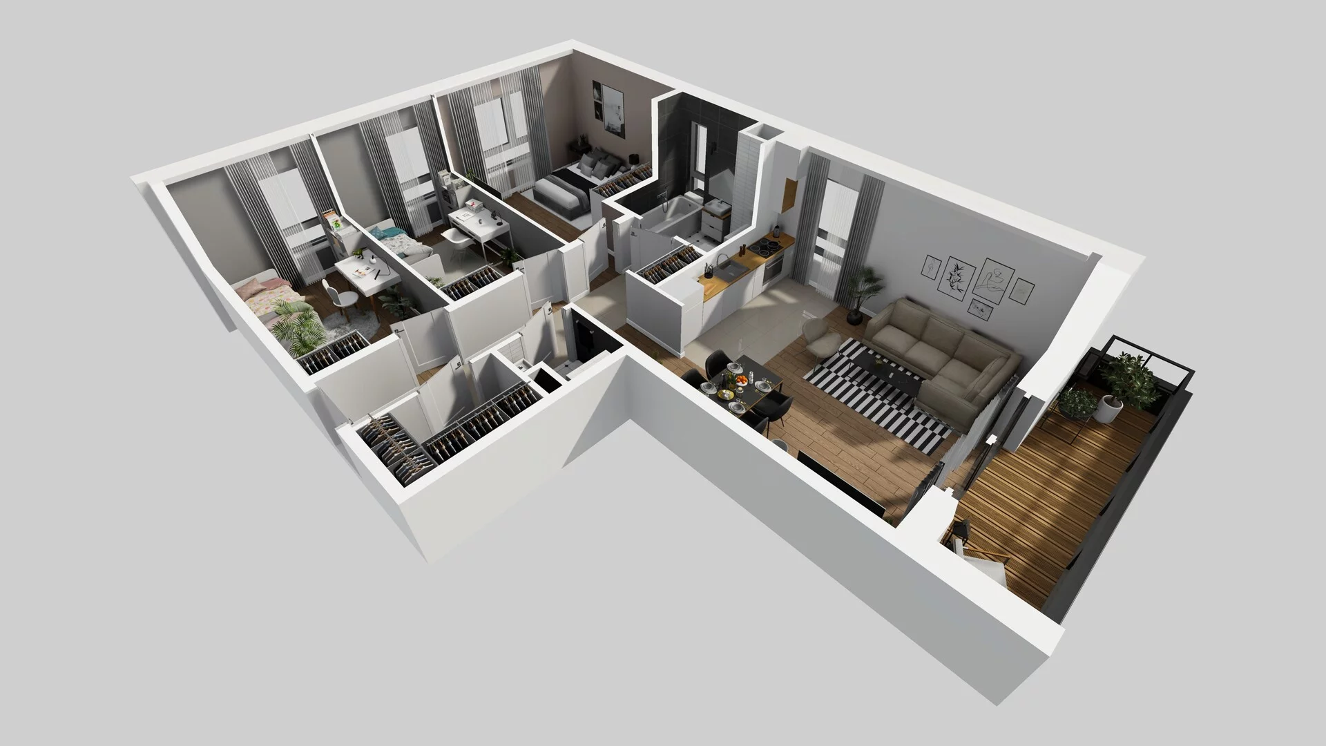 4 pokoje, mieszkanie 76,90 m², piętro 1, oferta nr O/4, Wille Biskupin etap 3, Wrocław, Biskupin-Sępolno-Dąbie-Bartoszowice, Śródmieście, ul. Braci Gierymskich