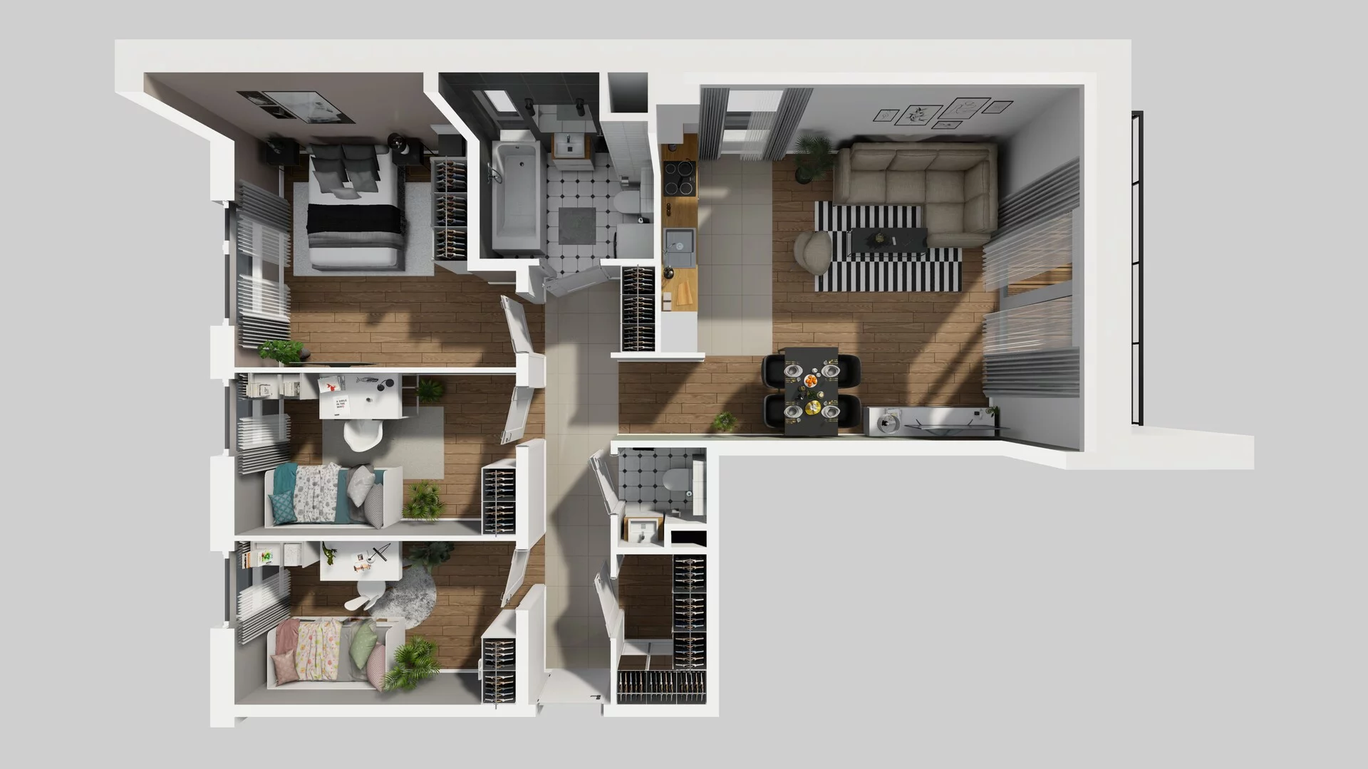 4 pokoje, mieszkanie 76,90 m², piętro 2, oferta nr O/7, Wille Biskupin etap 3, Wrocław, Biskupin-Sępolno-Dąbie-Bartoszowice, Śródmieście, ul. Braci Gierymskich
