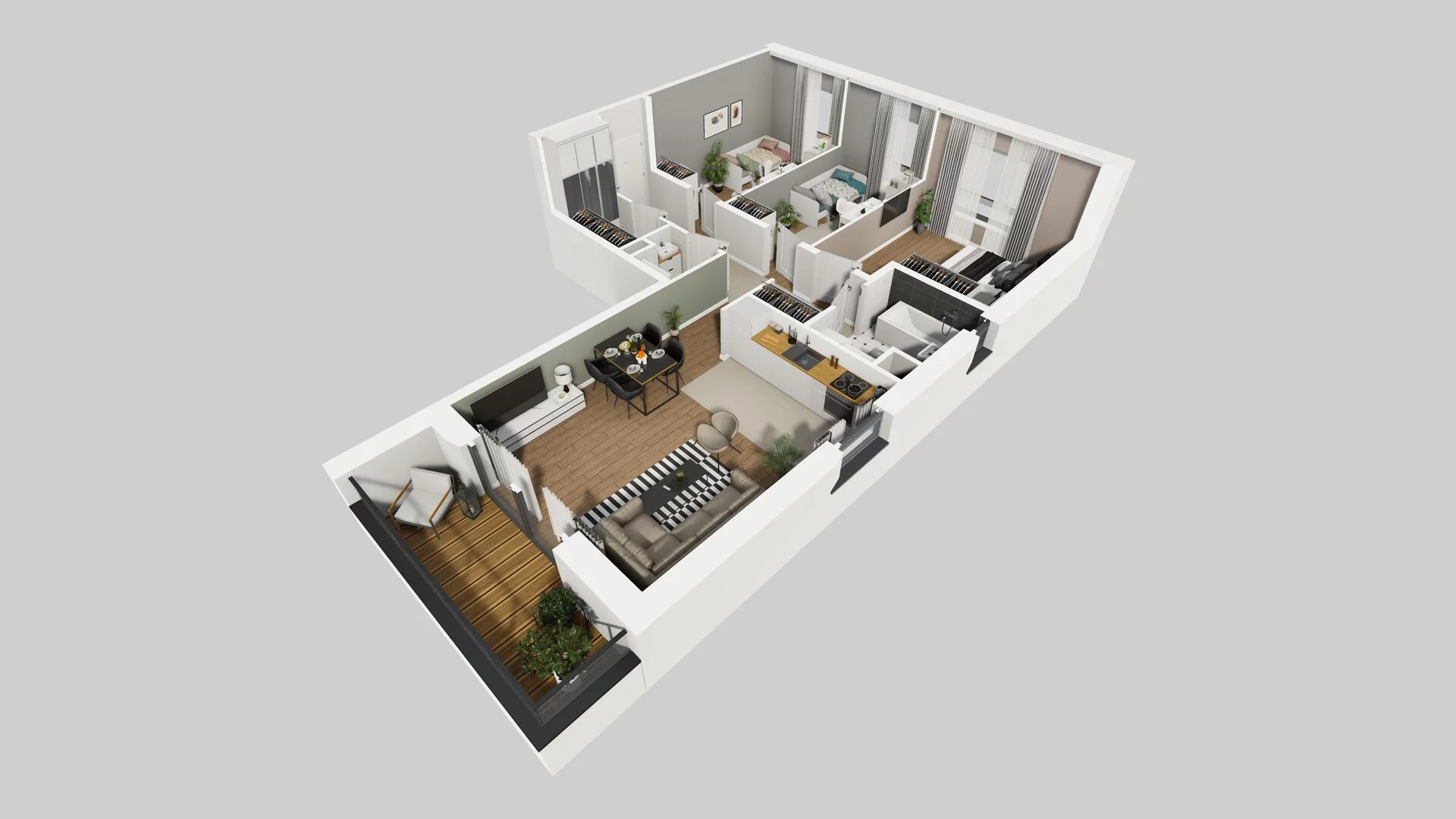 4 pokoje, mieszkanie 76,90 m², piętro 2, oferta nr O/7, Wille Biskupin etap 3, Wrocław, Biskupin-Sępolno-Dąbie-Bartoszowice, Śródmieście, ul. Braci Gierymskich