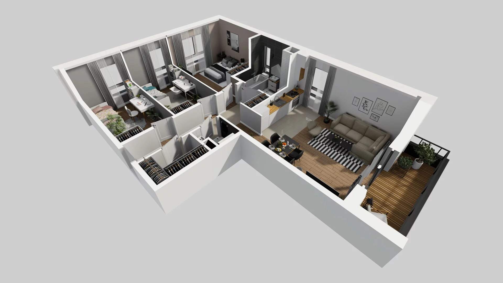 4 pokoje, mieszkanie 76,90 m², piętro 2, oferta nr O/7, Wille Biskupin etap 3, Wrocław, Biskupin-Sępolno-Dąbie-Bartoszowice, Śródmieście, ul. Braci Gierymskich