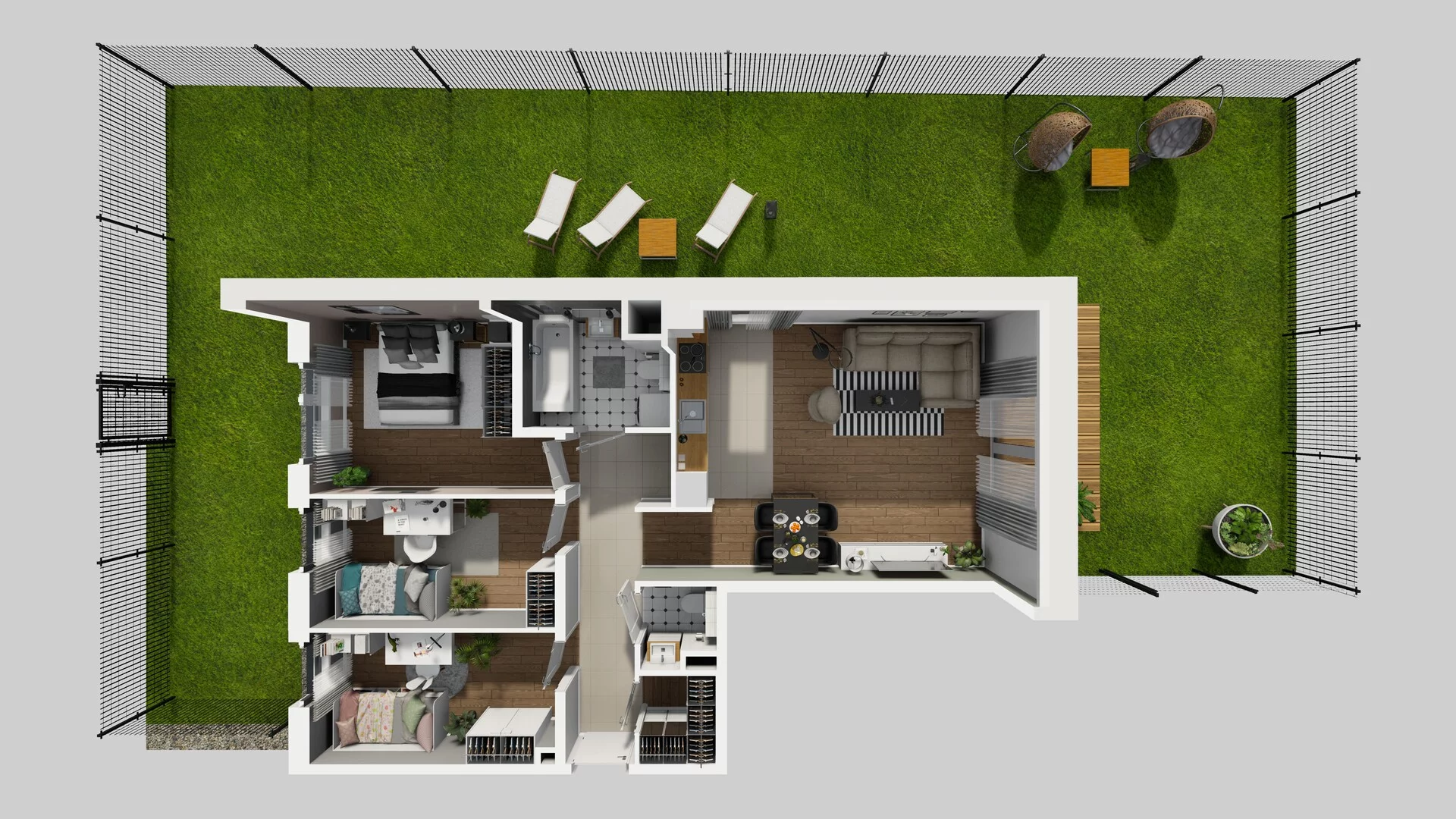 4 pokoje, mieszkanie 75,96 m², parter, oferta nr P/1, Wille Biskupin etap 3, Wrocław, Biskupin-Sępolno-Dąbie-Bartoszowice, Śródmieście, ul. Braci Gierymskich
