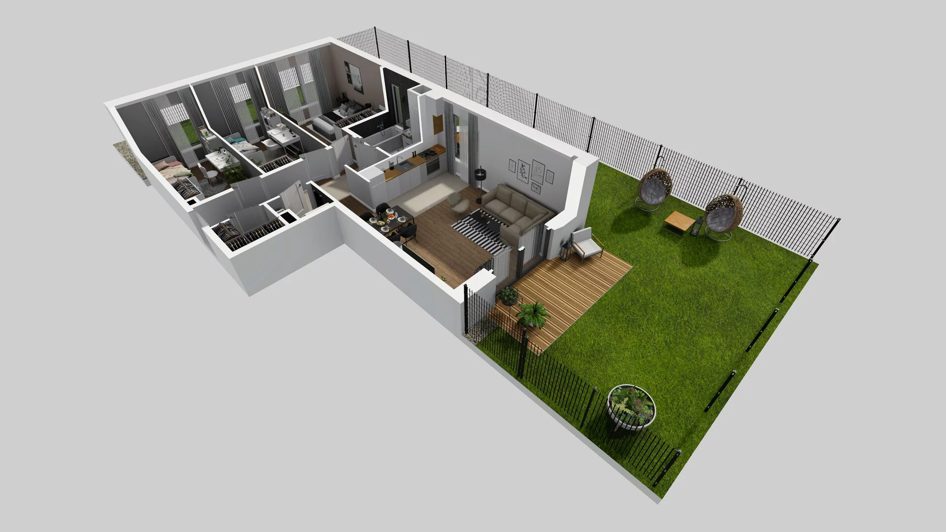 4 pokoje, mieszkanie 75,96 m², parter, oferta nr P/1, Wille Biskupin etap 3, Wrocław, Biskupin-Sępolno-Dąbie-Bartoszowice, Śródmieście, ul. Braci Gierymskich
