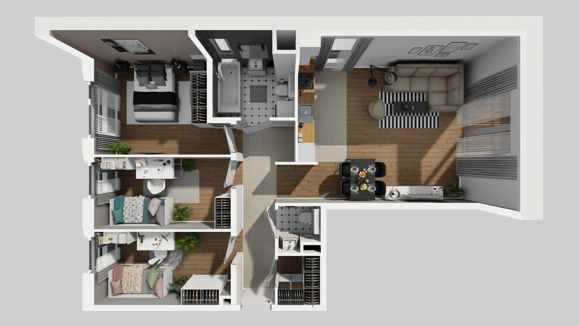 4 pokoje, mieszkanie 75,96 m², piętro 2, oferta nr P/7, Wille Biskupin etap 3, Wrocław, Biskupin-Sępolno-Dąbie-Bartoszowice, Śródmieście, ul. Braci Gierymskich