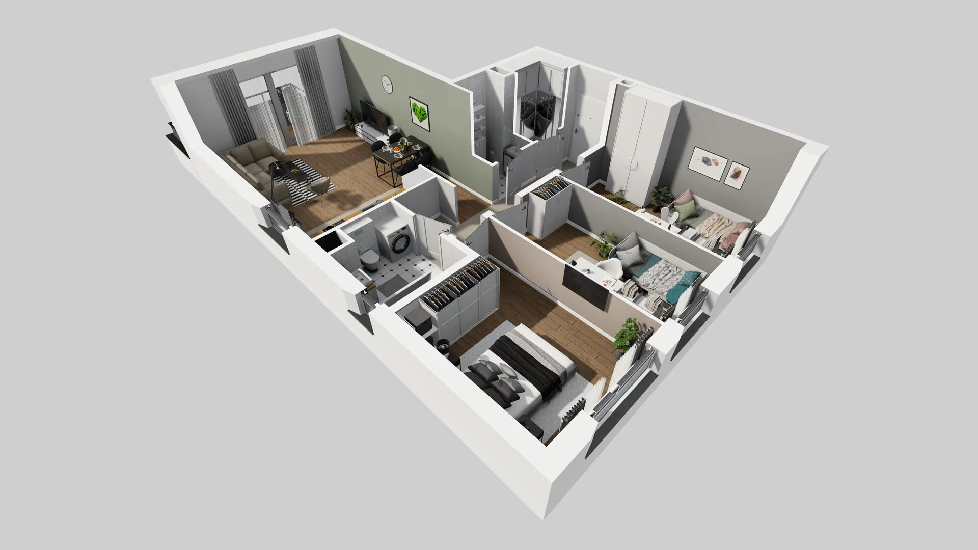 4 pokoje, mieszkanie 75,96 m², piętro 2, oferta nr P/7, Wille Biskupin etap 3, Wrocław, Biskupin-Sępolno-Dąbie-Bartoszowice, Śródmieście, ul. Braci Gierymskich