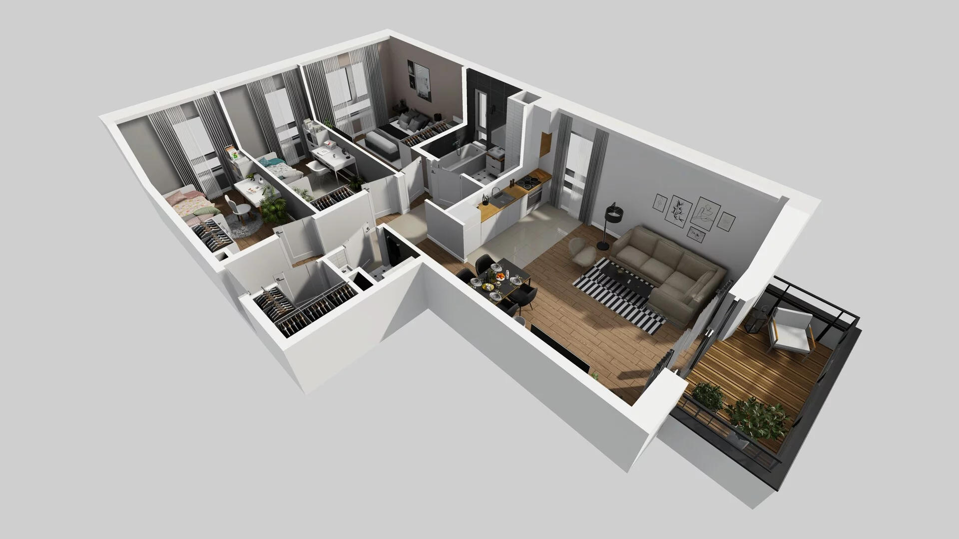 4 pokoje, mieszkanie 75,96 m², piętro 2, oferta nr P/7, Wille Biskupin etap 3, Wrocław, Biskupin-Sępolno-Dąbie-Bartoszowice, Śródmieście, ul. Braci Gierymskich