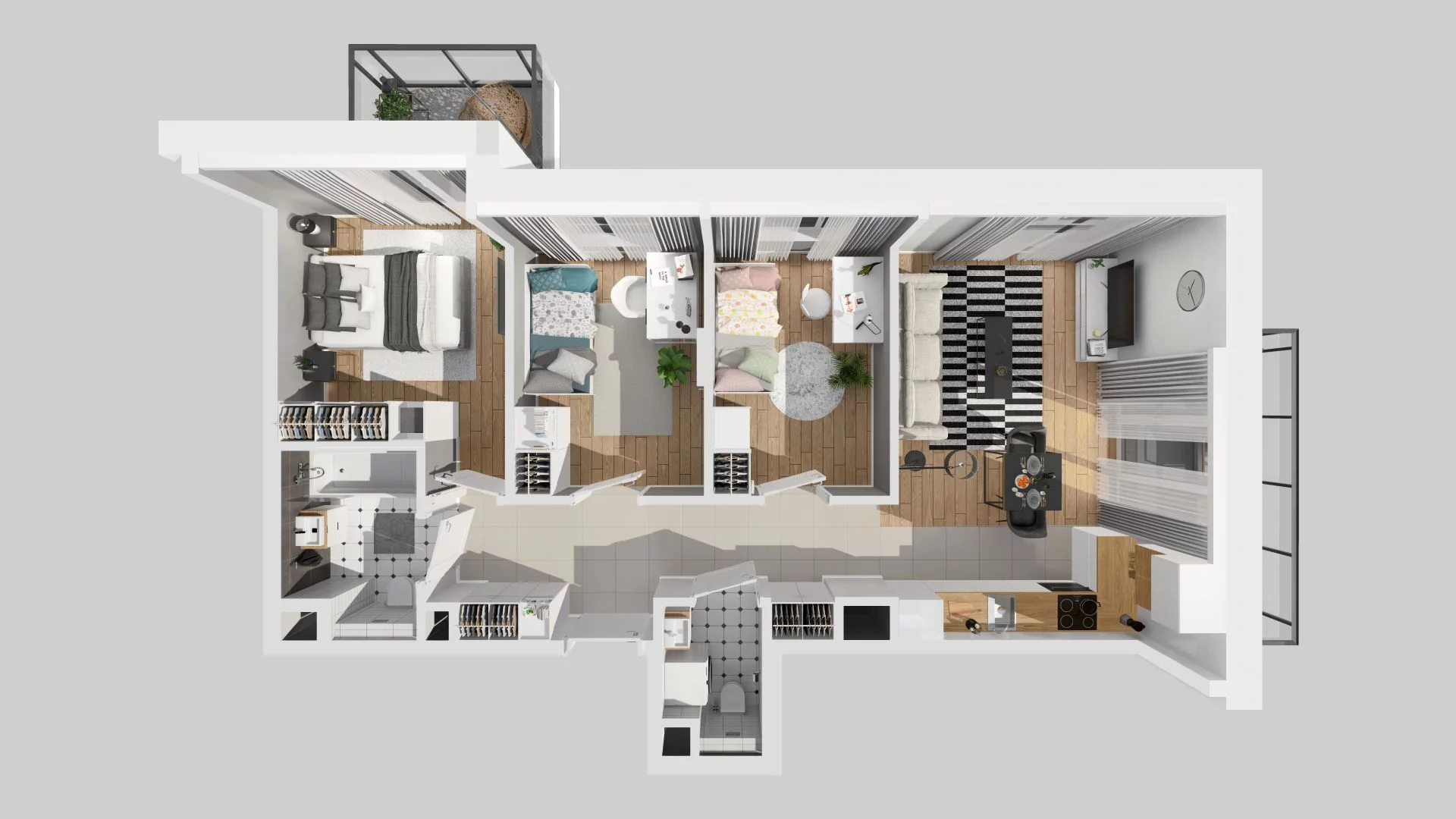 4 pokoje, mieszkanie 66,94 m², piętro 1, oferta nr E/83, Metro Zachód 8 bud. E-H, Warszawa, Bemowo, Chrzanów, ul. Jana Heweliusza