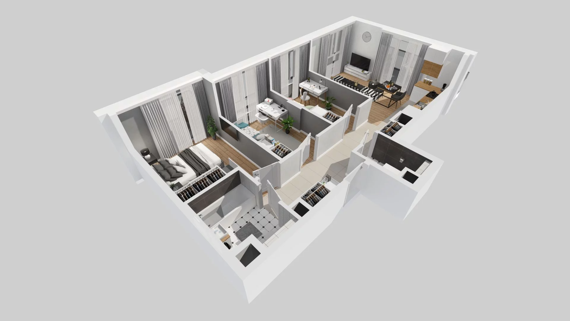 4 pokoje, mieszkanie 66,94 m², piętro 1, oferta nr E/83, Metro Zachód 8 bud. E-H, Warszawa, Bemowo, Chrzanów, ul. Jana Heweliusza