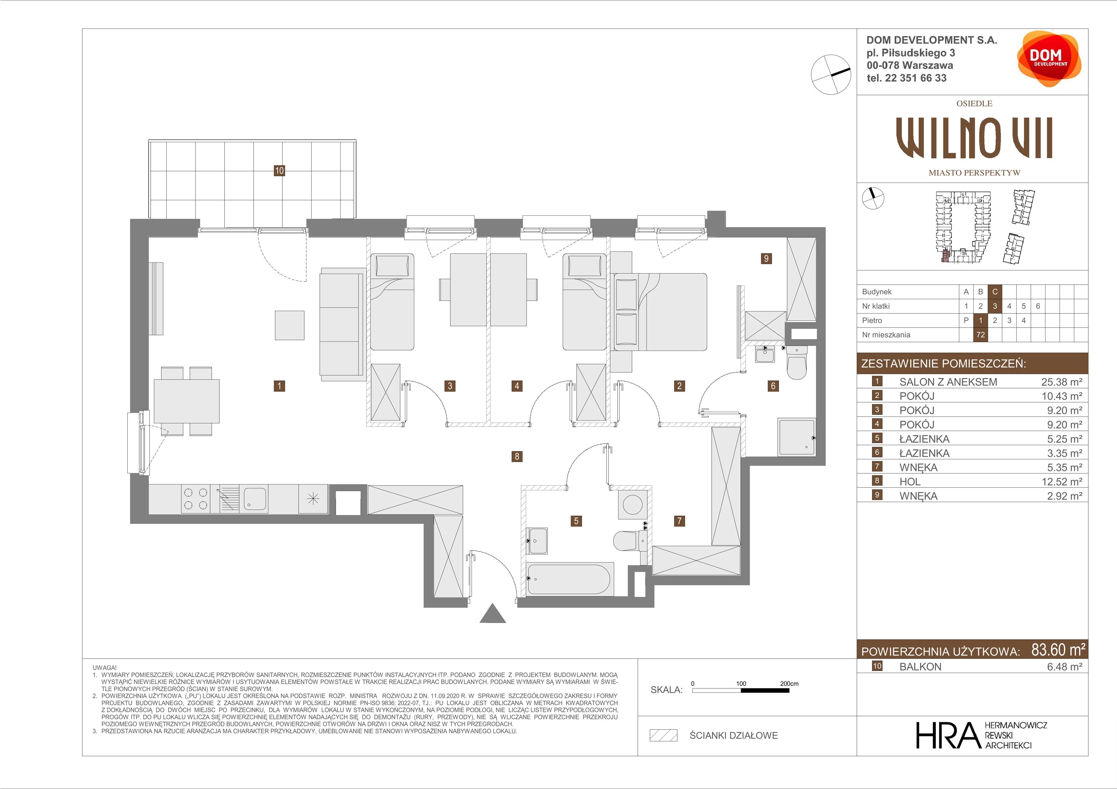 Mieszkanie 83,60 m², piętro 1, oferta nr C/72, Osiedle Wilno 7, Warszawa, Targówek, Elsnerów, ul. Janowiecka