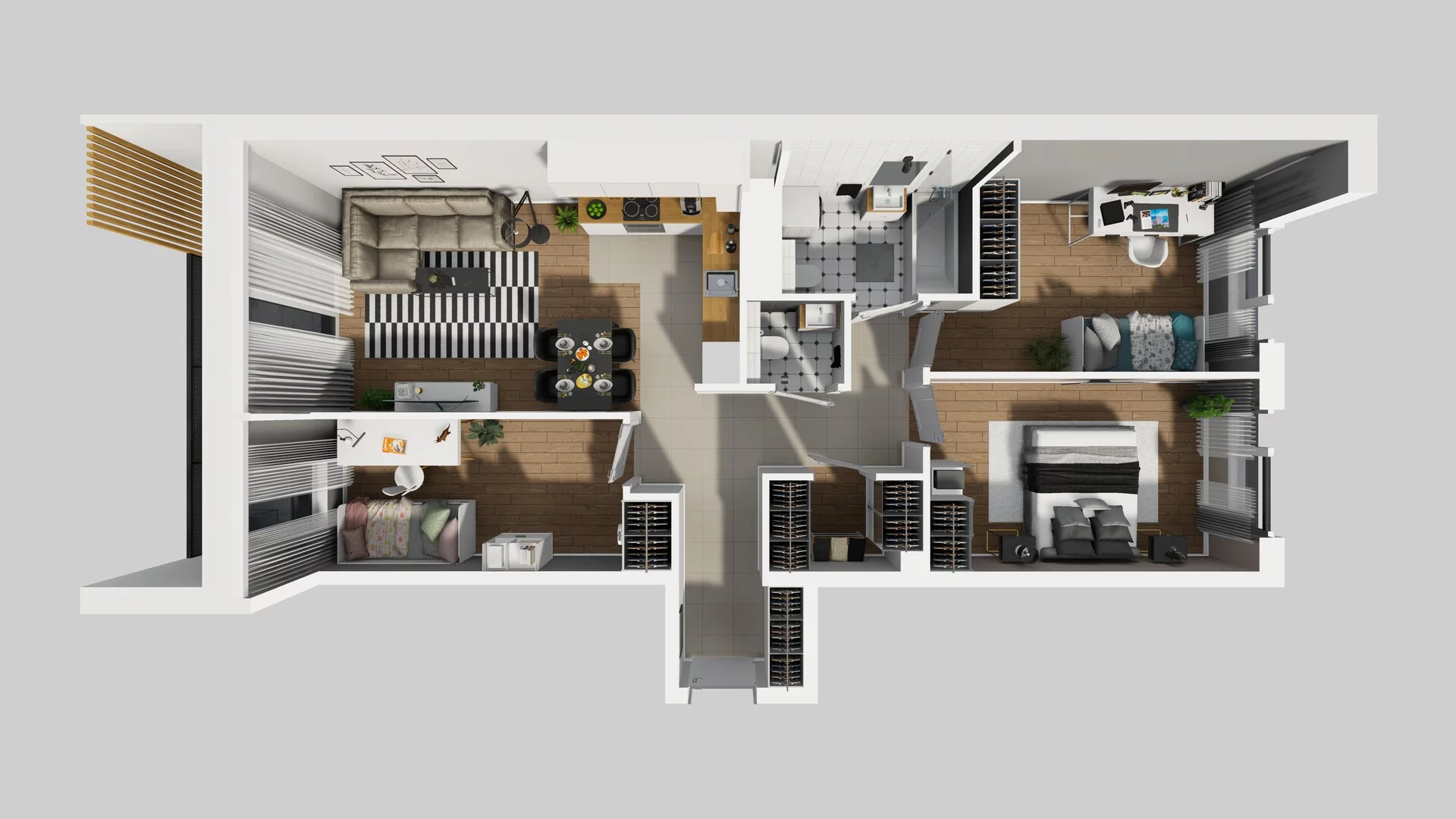 4 pokoje, mieszkanie 77,36 m², piętro 3, oferta nr B/76, Hubska 100, Wrocław, Huby, Krzyki, ul. Paczkowska