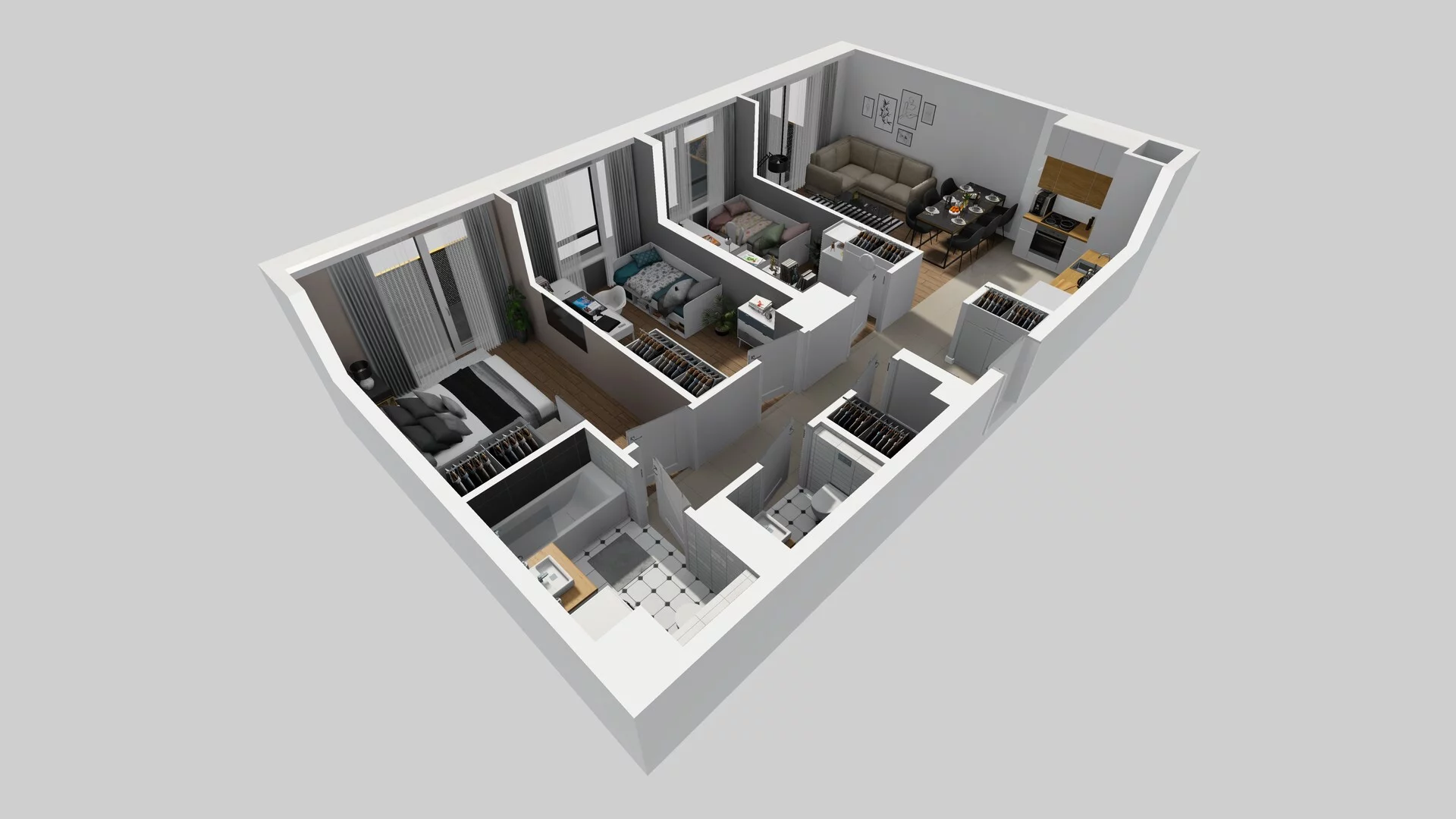 4 pokoje, mieszkanie 71,86 m², piętro 6, oferta nr B/127, Hubska 100, Wrocław, Huby, Krzyki, ul. Paczkowska