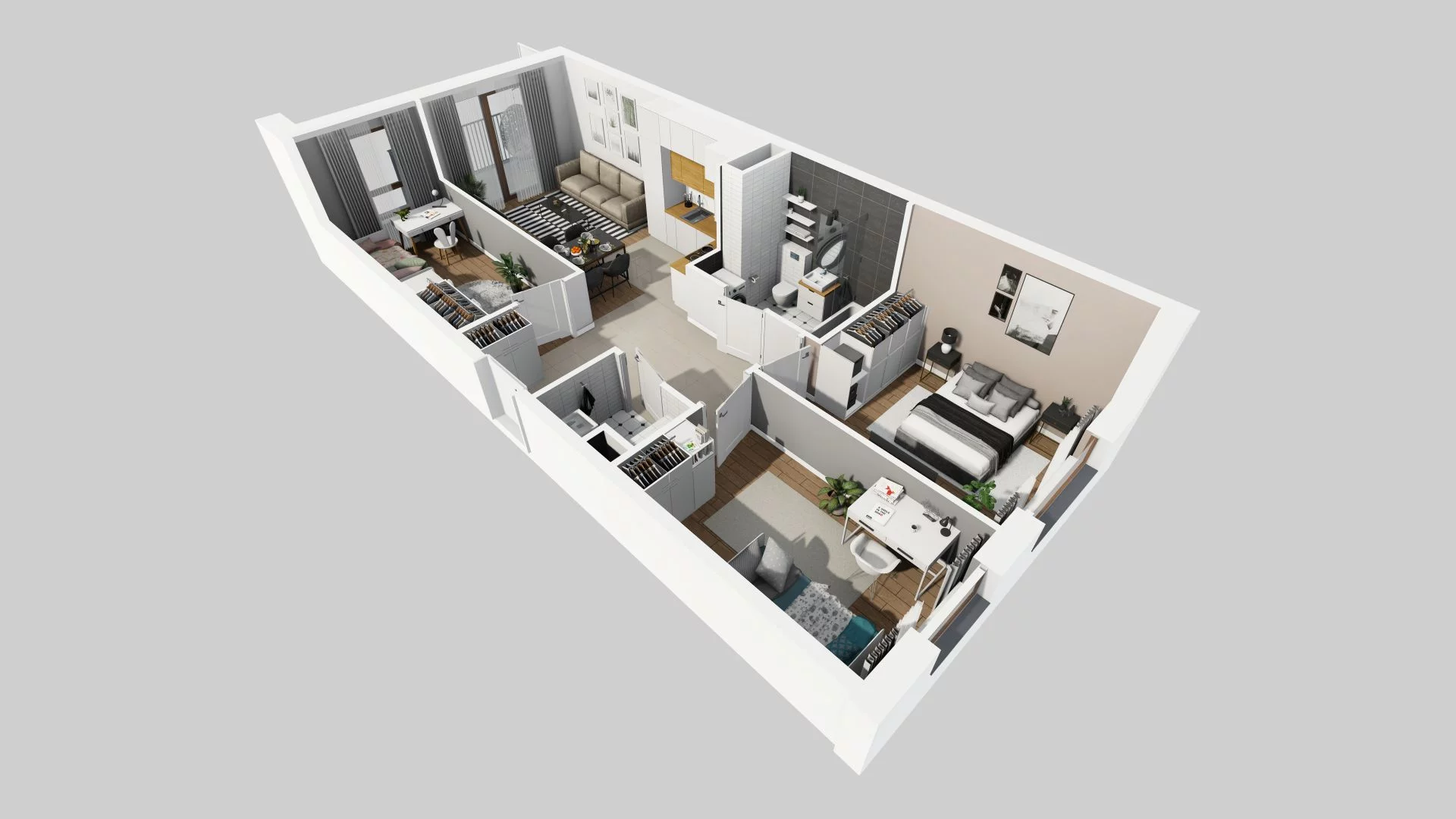 4 pokoje, mieszkanie 66,17 m², piętro 1, oferta nr E/55, Harmonia Mokotów, Warszawa, Mokotów, Siekierki, al. Polski Walczącej / Józefa Becka