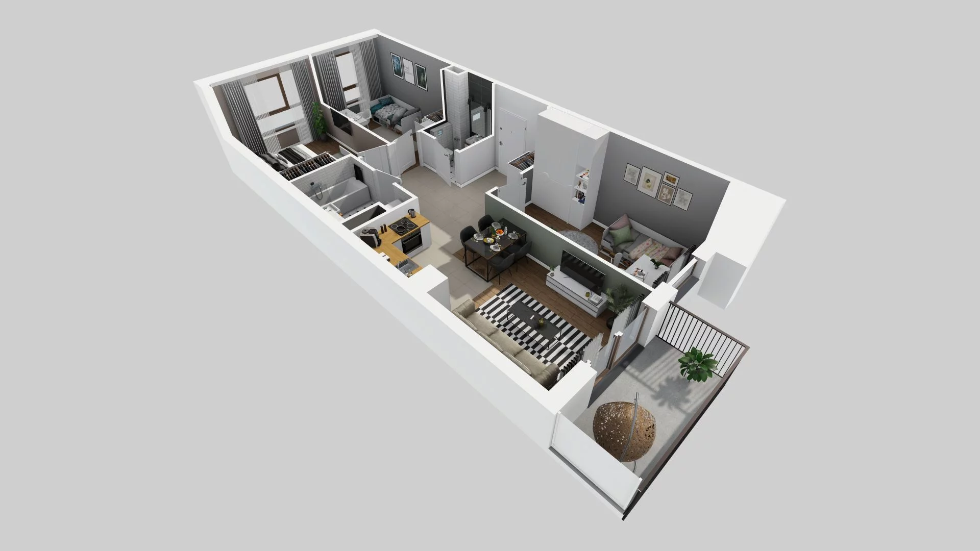 4 pokoje, mieszkanie 66,17 m², piętro 1, oferta nr E/55, Harmonia Mokotów, Warszawa, Mokotów, Siekierki, al. Polski Walczącej / Józefa Becka